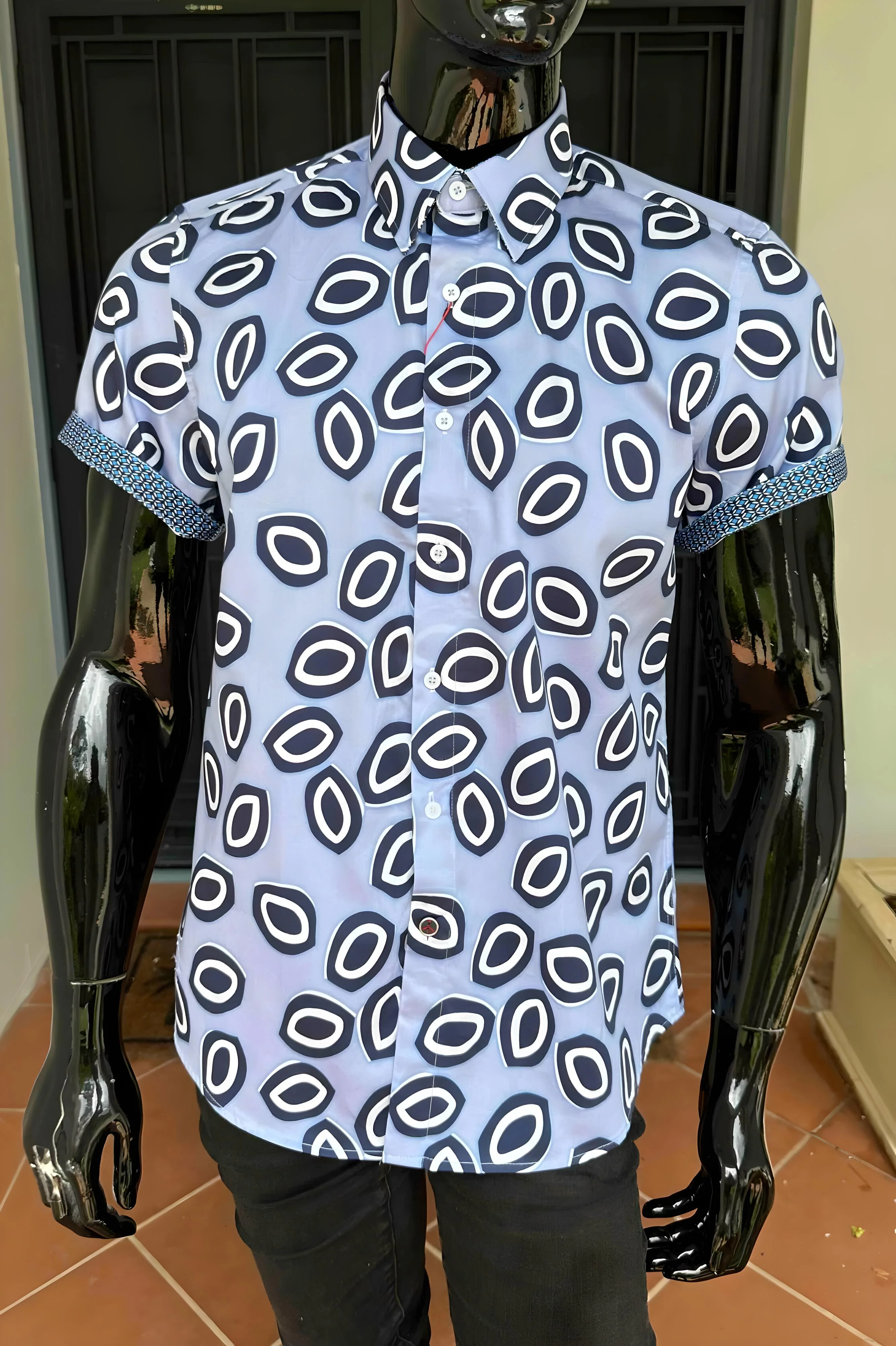 JOHN LENNON Mens Evesham Short Sleeve Shirt - Sky - Image 7