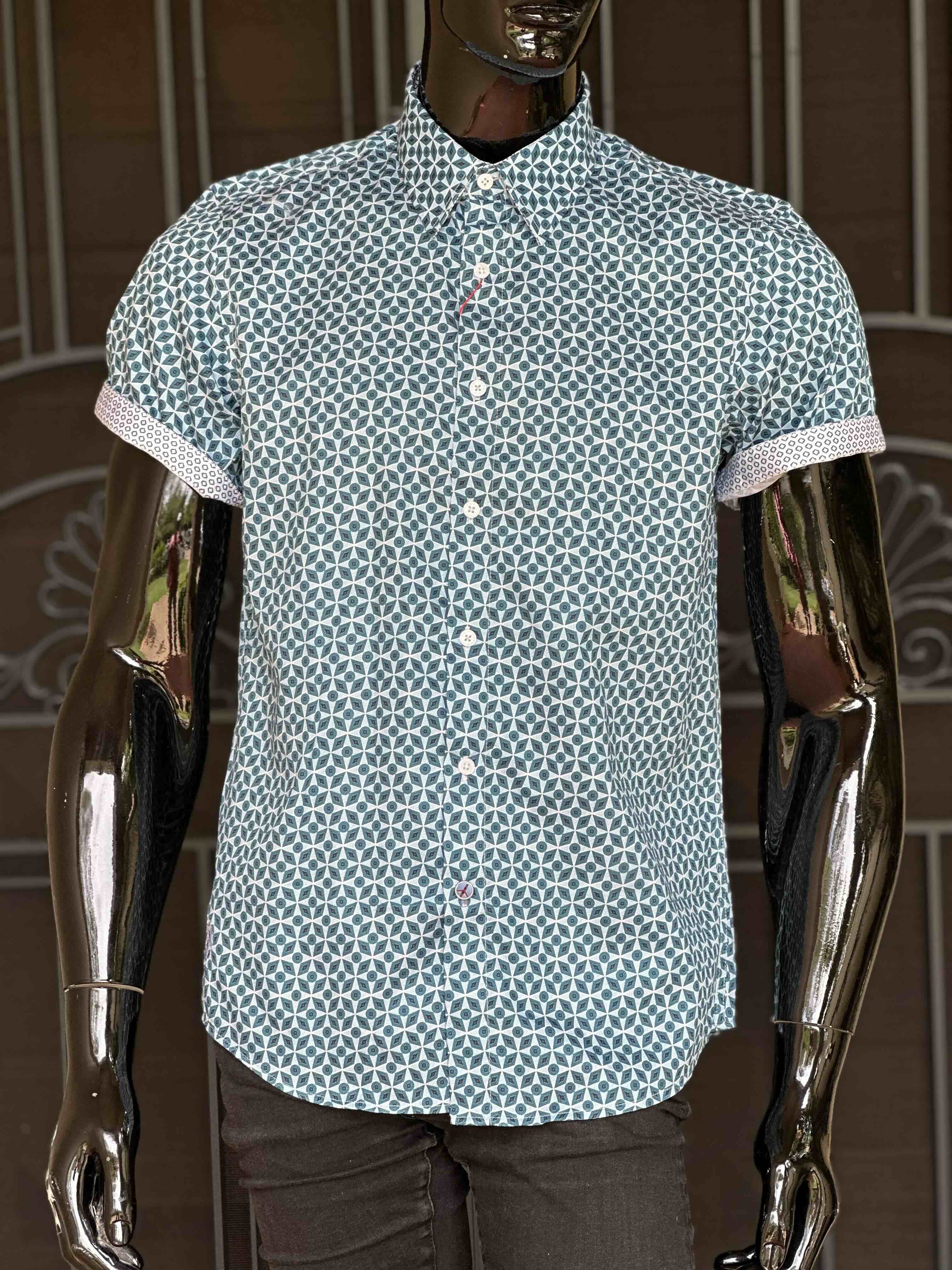 JOHN LENNON Mens Ferriby Short Sleeve Shirt - Emerald - Image 10