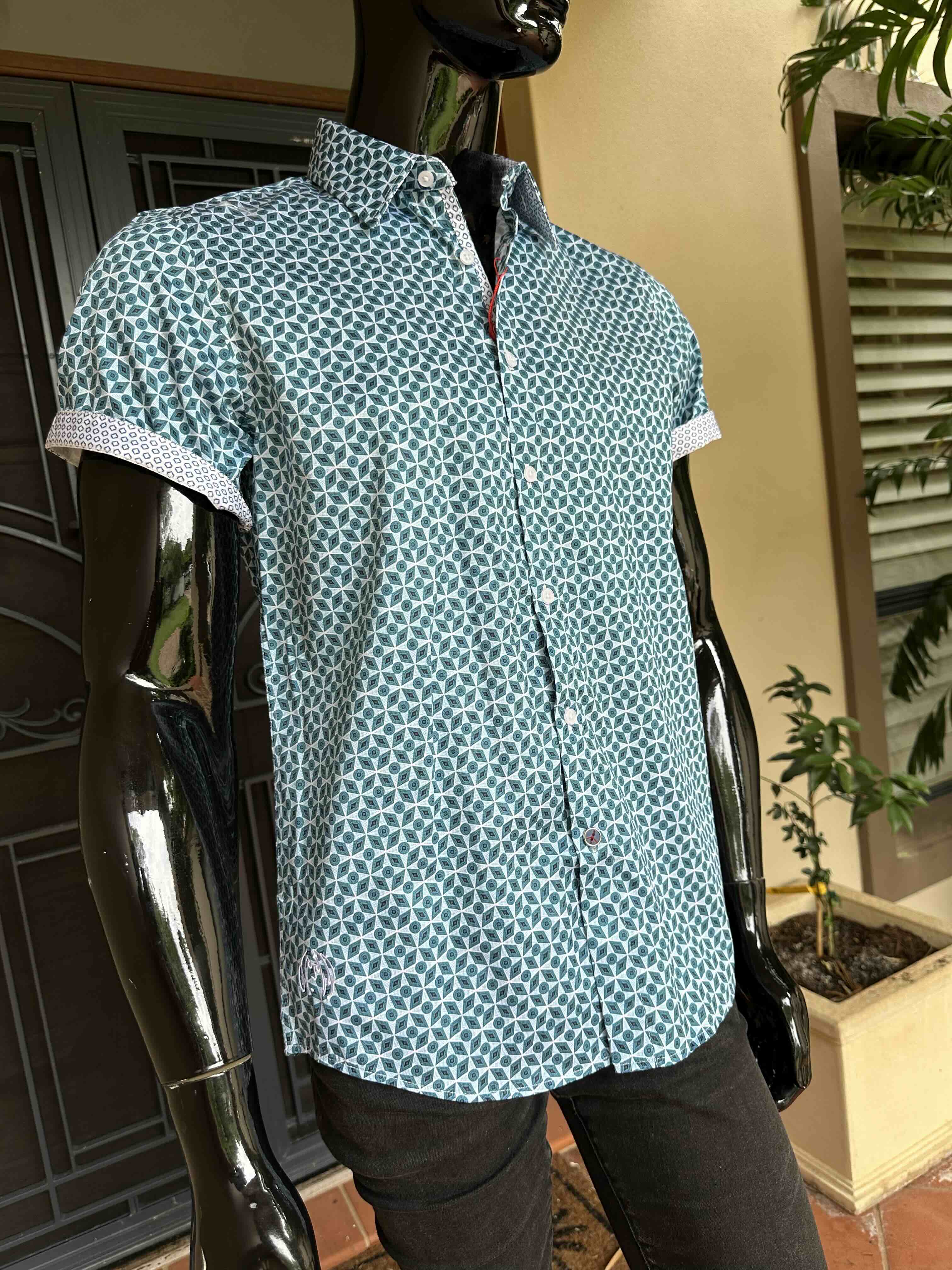 JOHN LENNON Mens Ferriby Short Sleeve Shirt - Emerald - Image 9