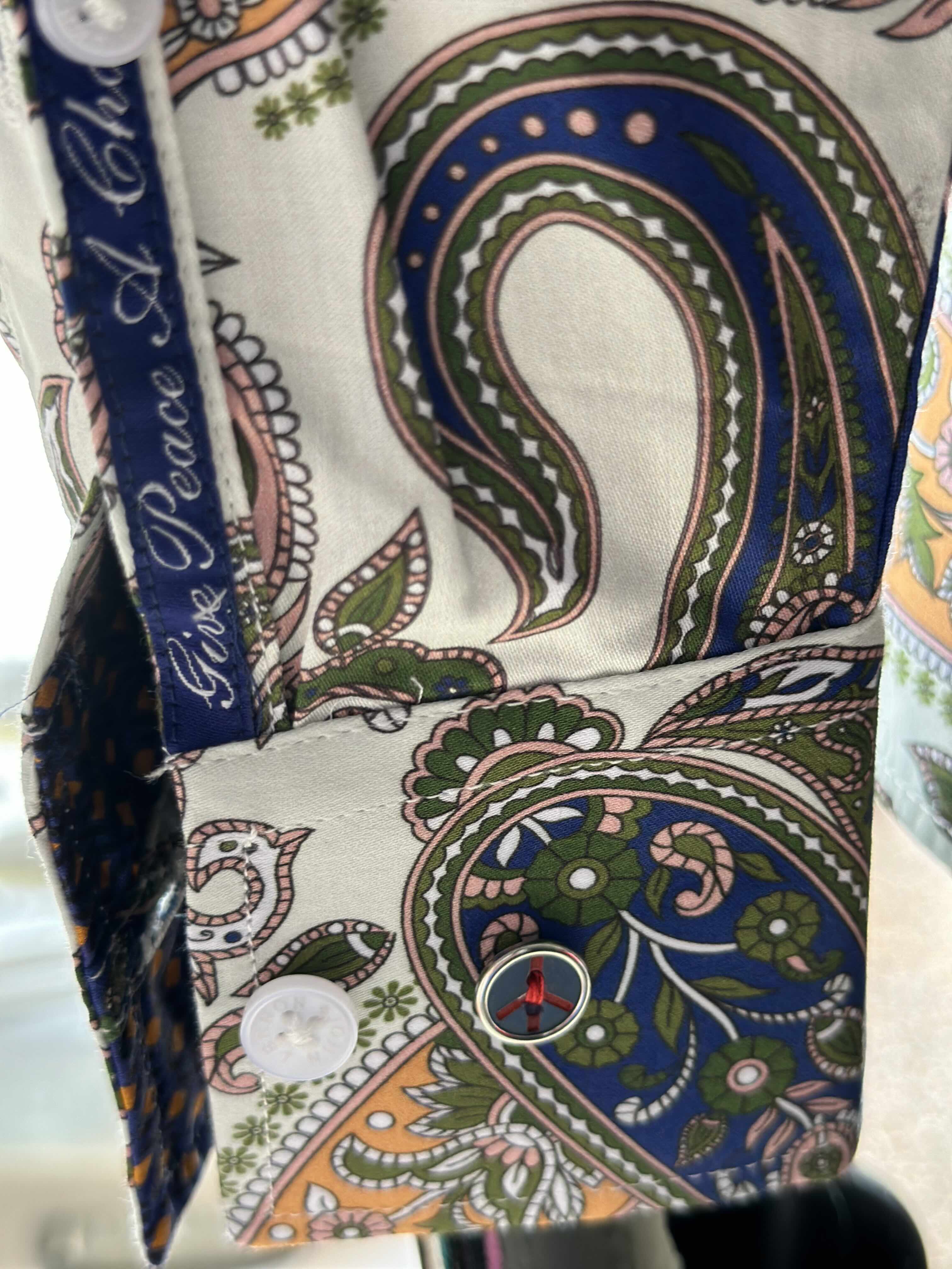 JOHN LENNON Mens Forest Green Paisley Long Sleeve Shirt - Mint - Image 6