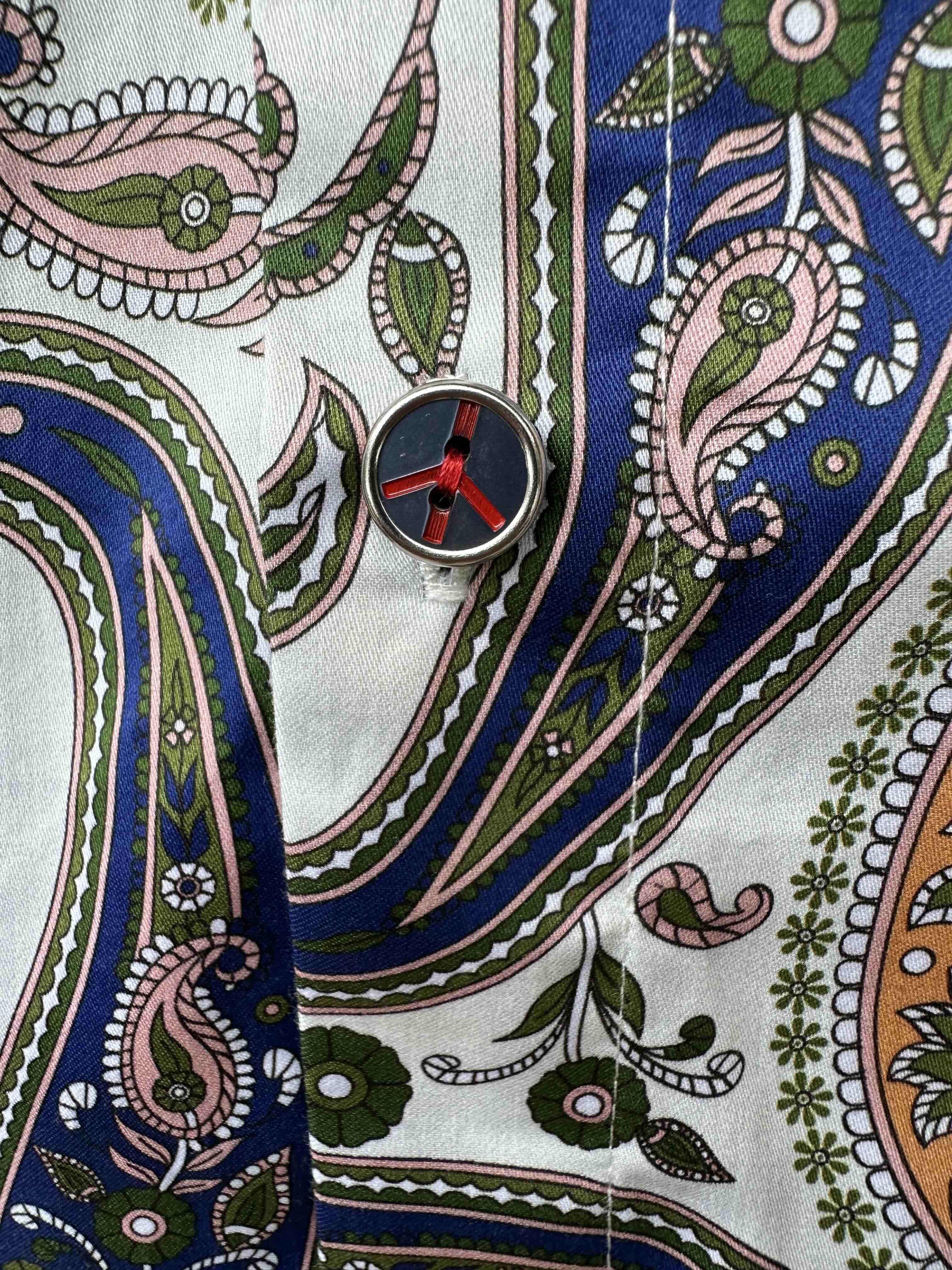 JOHN LENNON Mens Forest Green Paisley Long Sleeve Shirt - Mint - Image 9