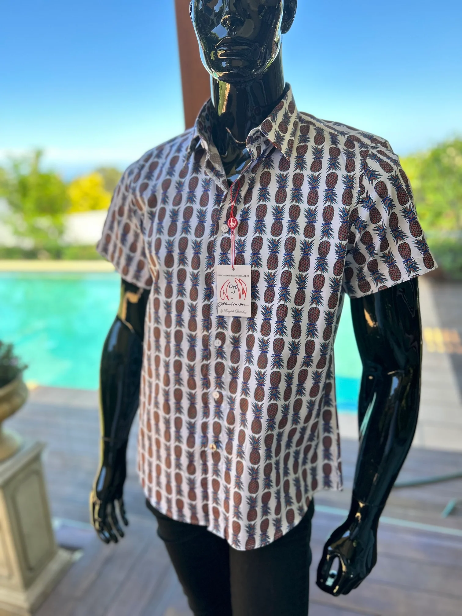 JOHN LENNON Mens Gateshead Short Sleeve Shirt Pineapple - Image 8