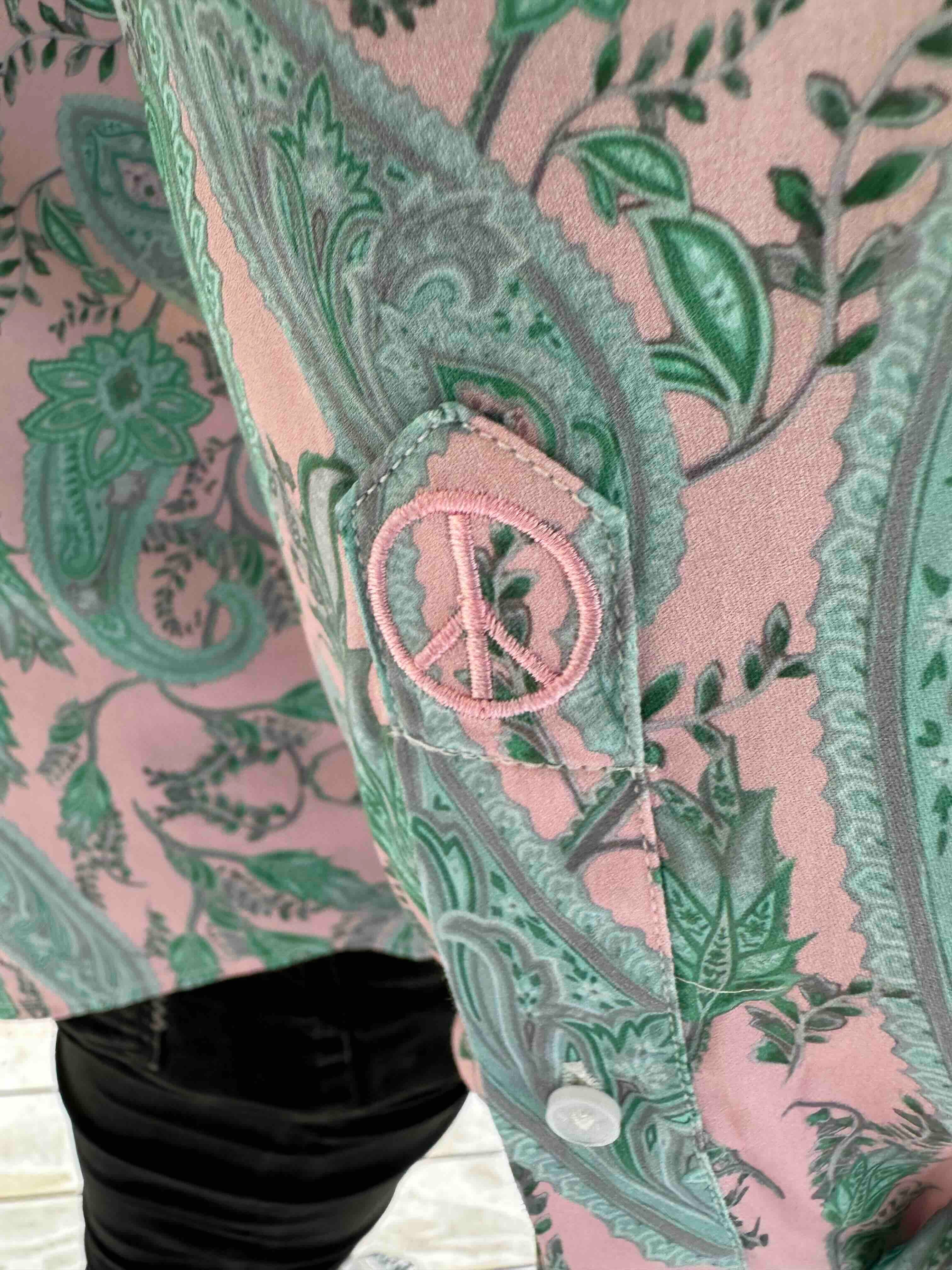 JOHN LENNON Mens Gosport Long Sleeve Paisley Shirt in Mint - Image 4