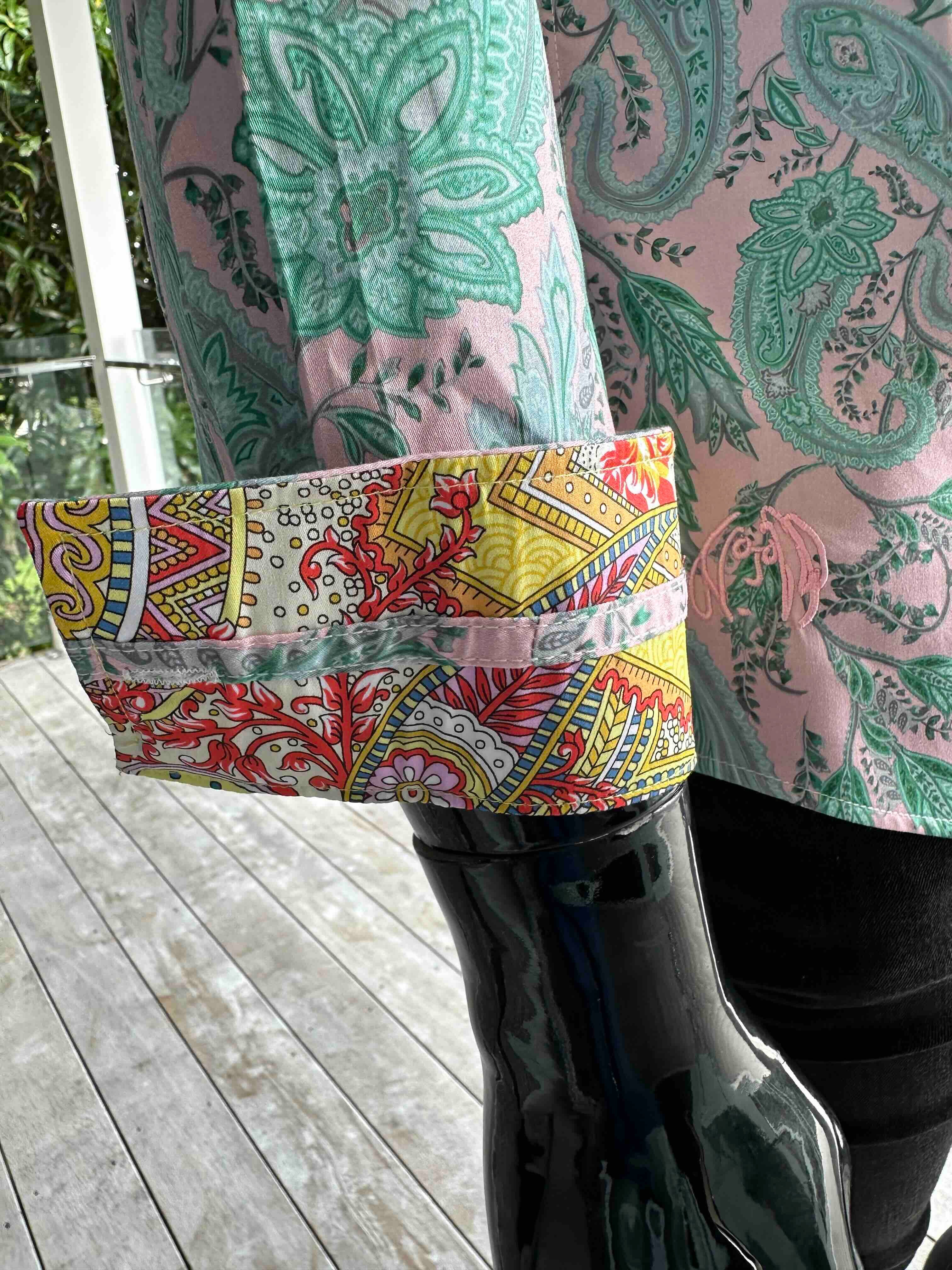 JOHN LENNON Mens Gosport Long Sleeve Paisley Shirt in Mint - Image 5