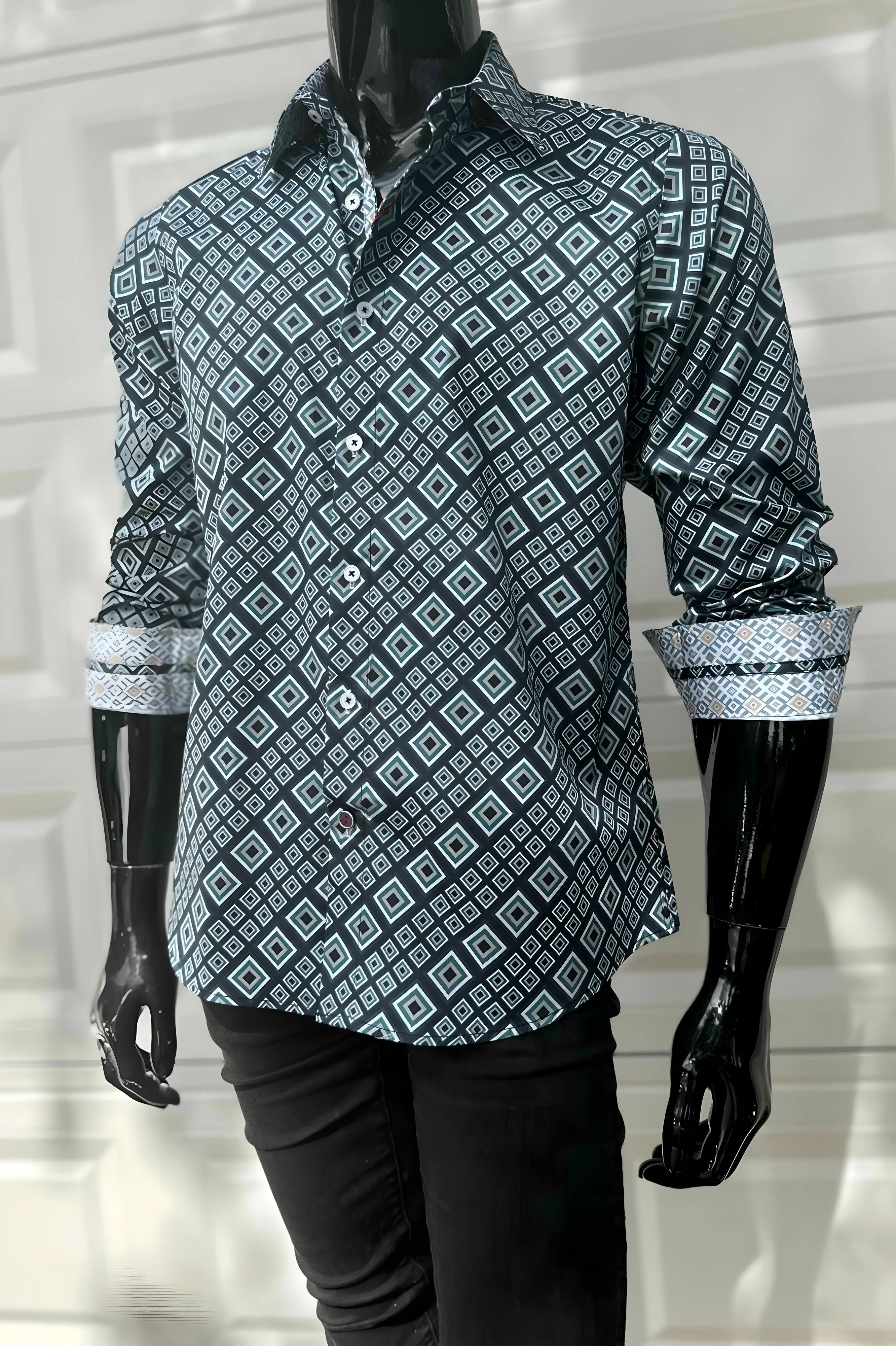 JOHN LENNON Mens Greenfield Long Sleeve Shirt - Sea - Image 10