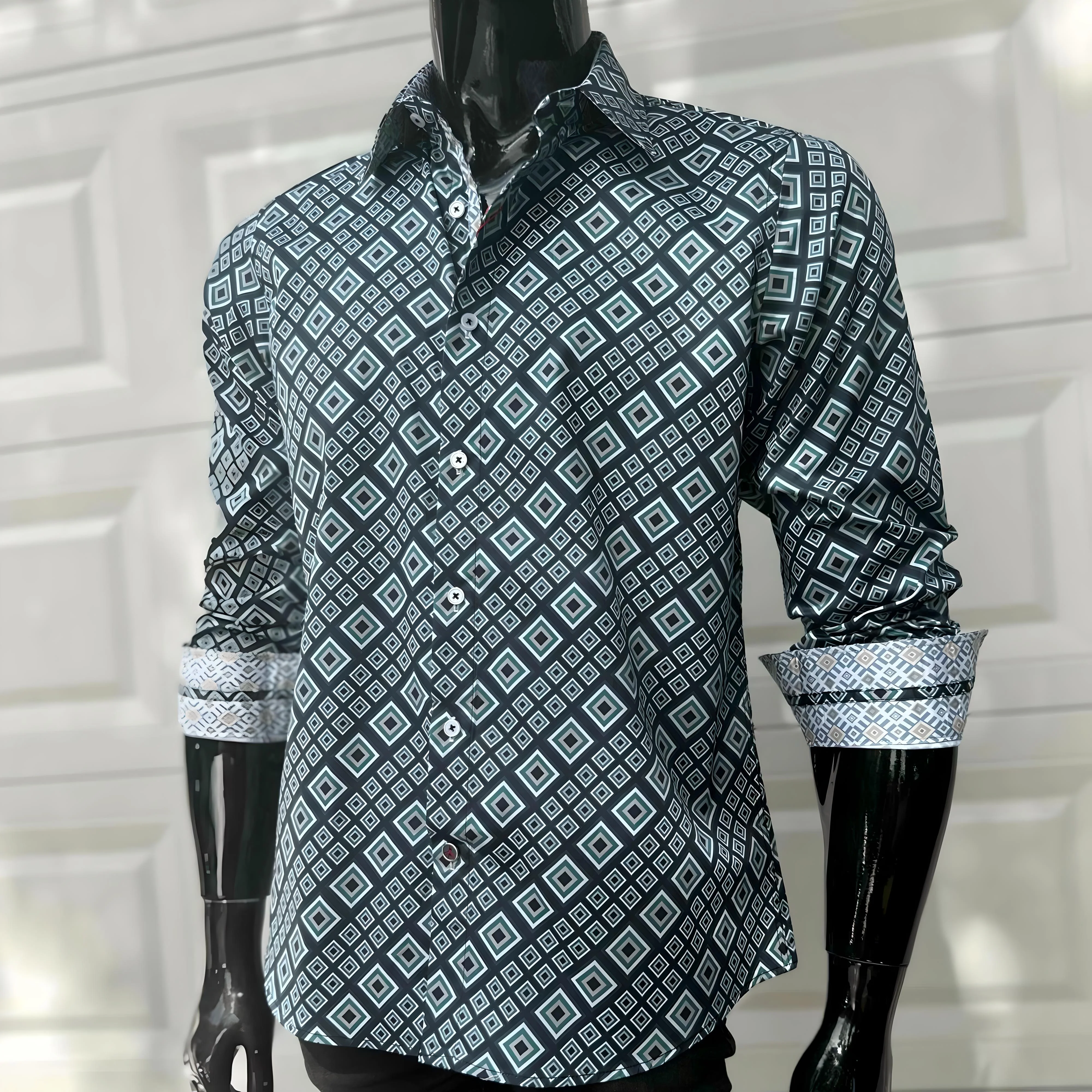 JOHN LENNON Mens Greenfield Long Sleeve Shirt - Sea - Image 11