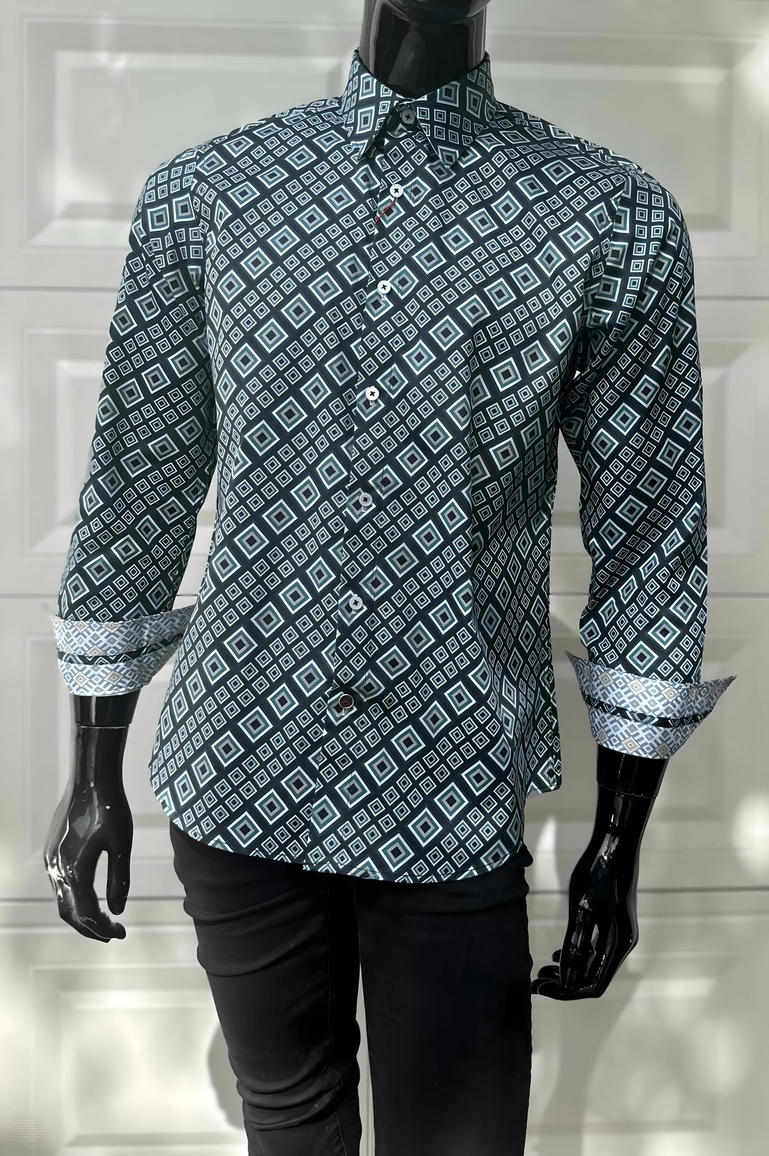 JOHN LENNON Mens Greenfield Long Sleeve Shirt - Sea - Image 12