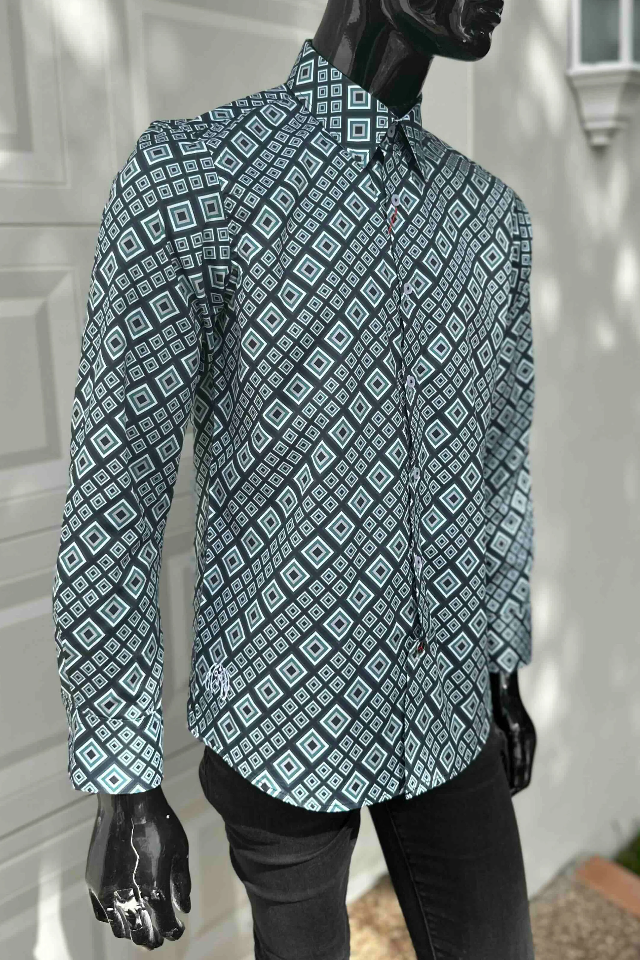 JOHN LENNON Mens Greenfield Long Sleeve Shirt - Sea - Image 13