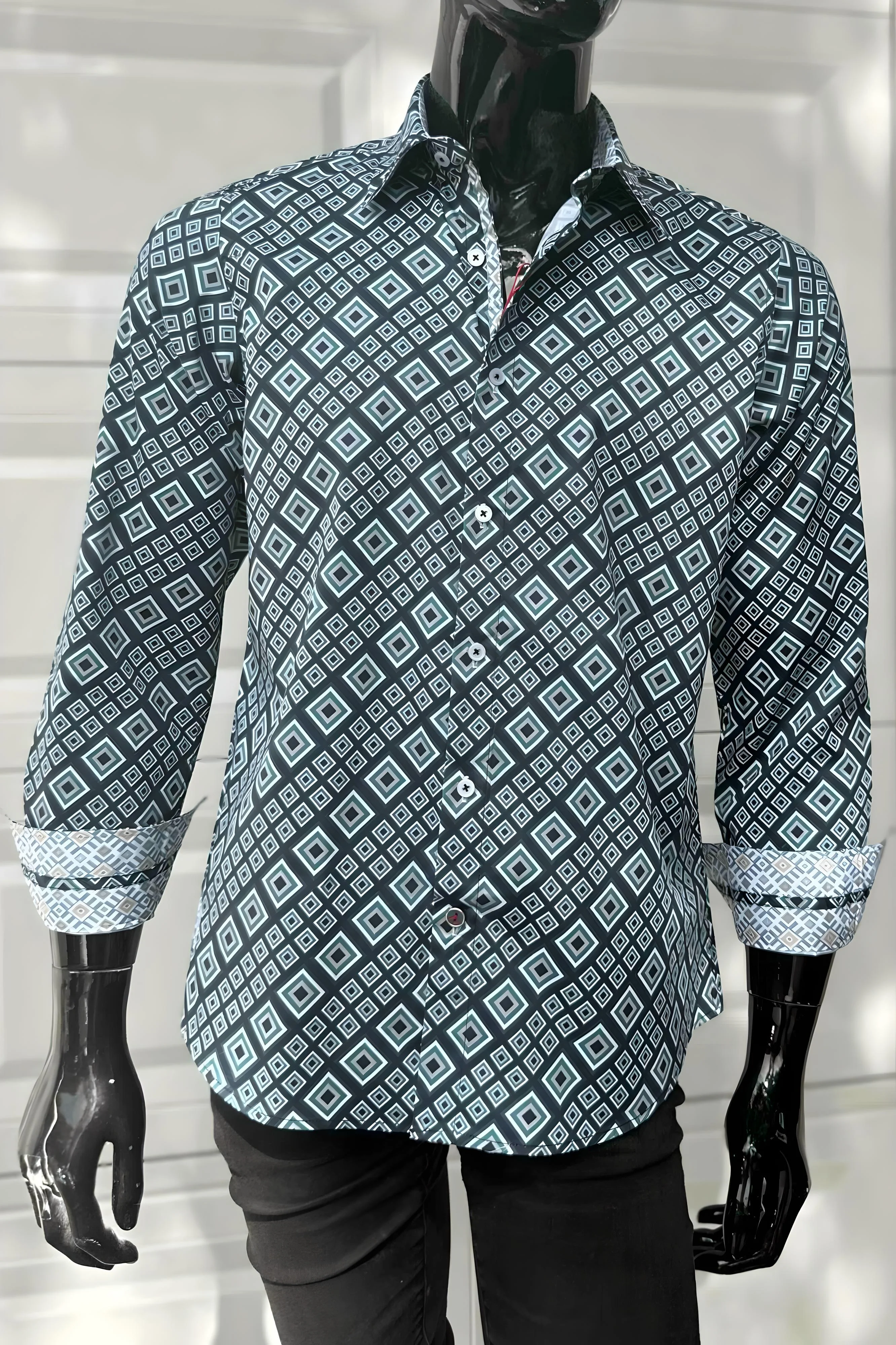 JOHN LENNON Mens Greenfield Long Sleeve Shirt - Sea - Image 9