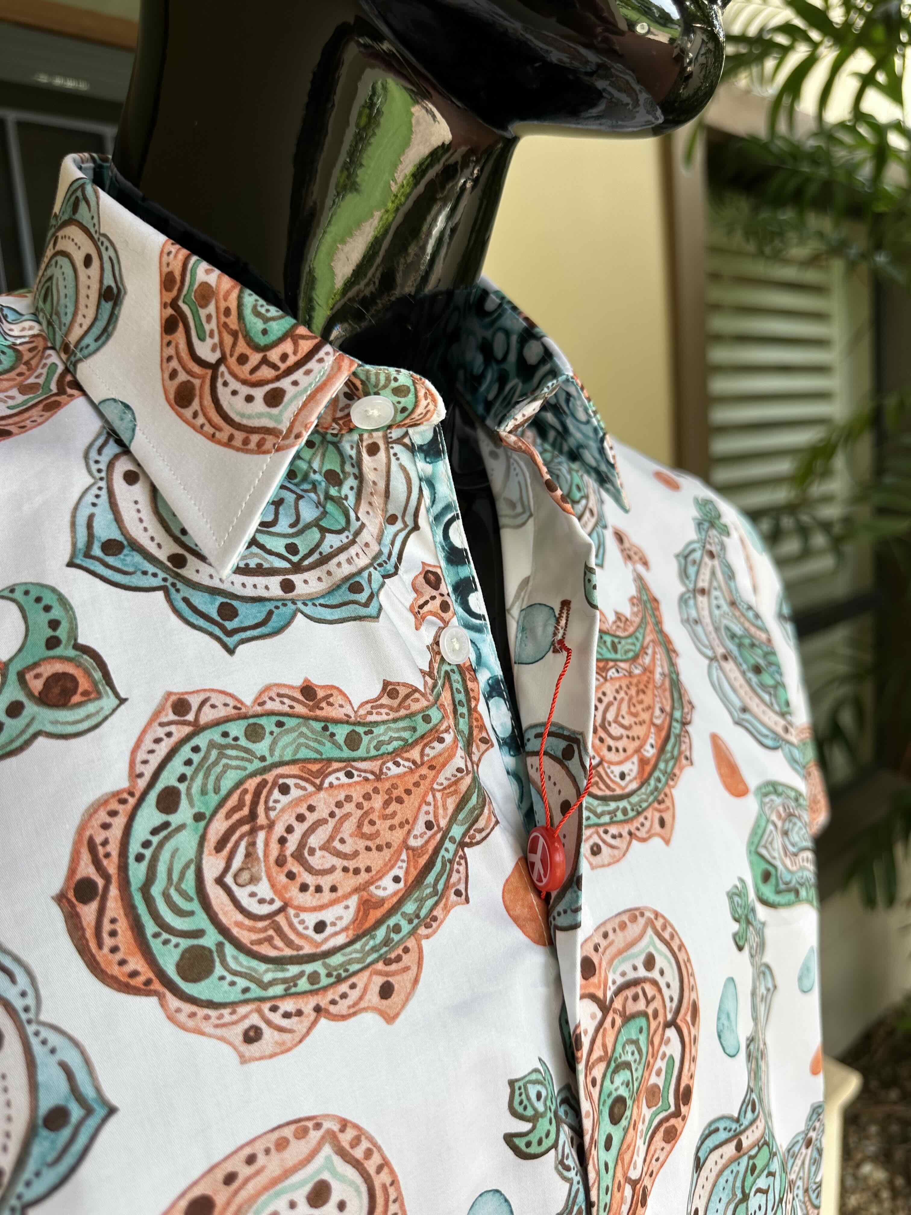 JOHN LENNON Mens Hadley Short Sleeve Paisley Shirt - White - Image 3