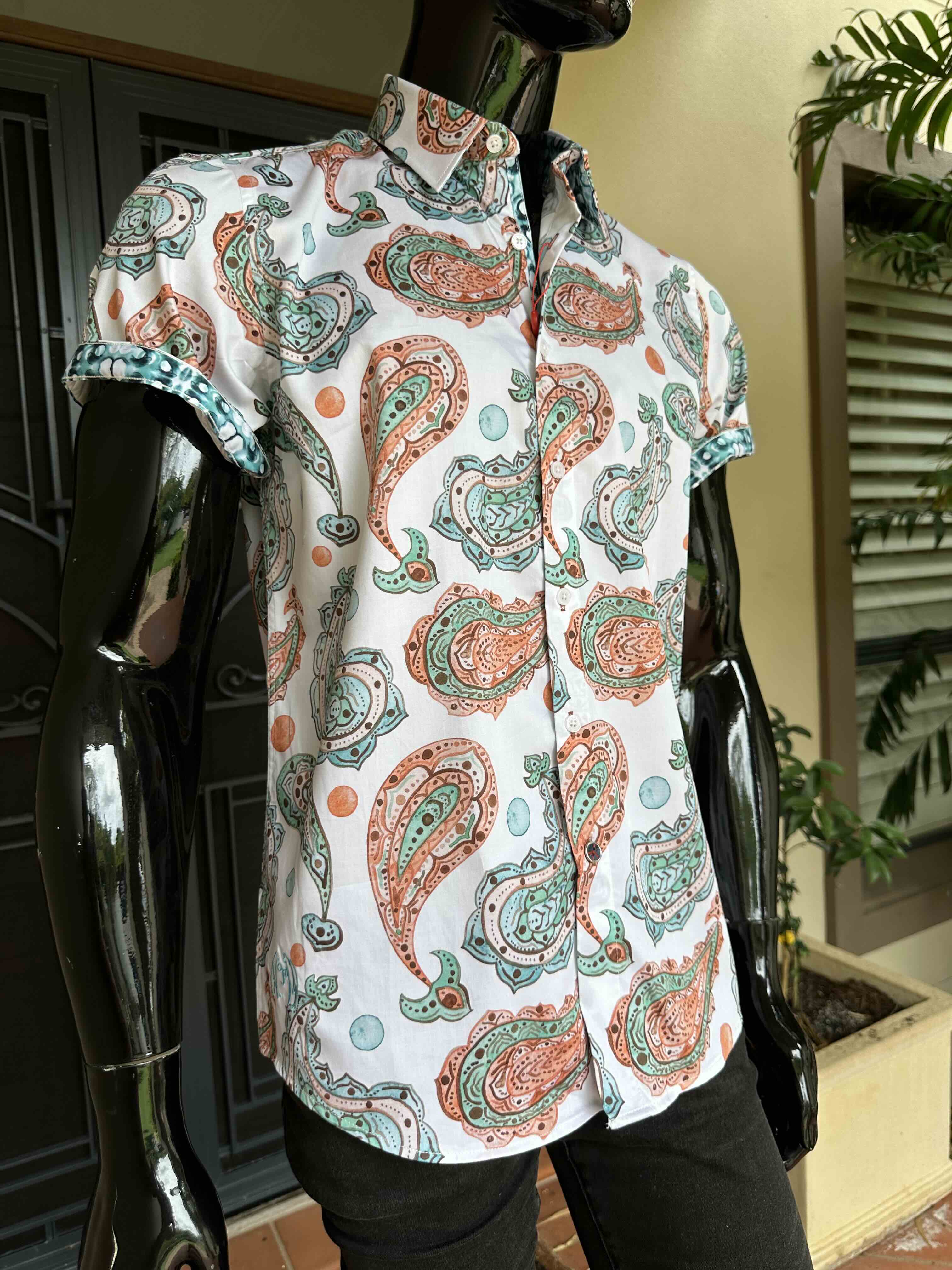 JOHN LENNON Mens Hadley Short Sleeve Paisley Shirt - White - Image 7
