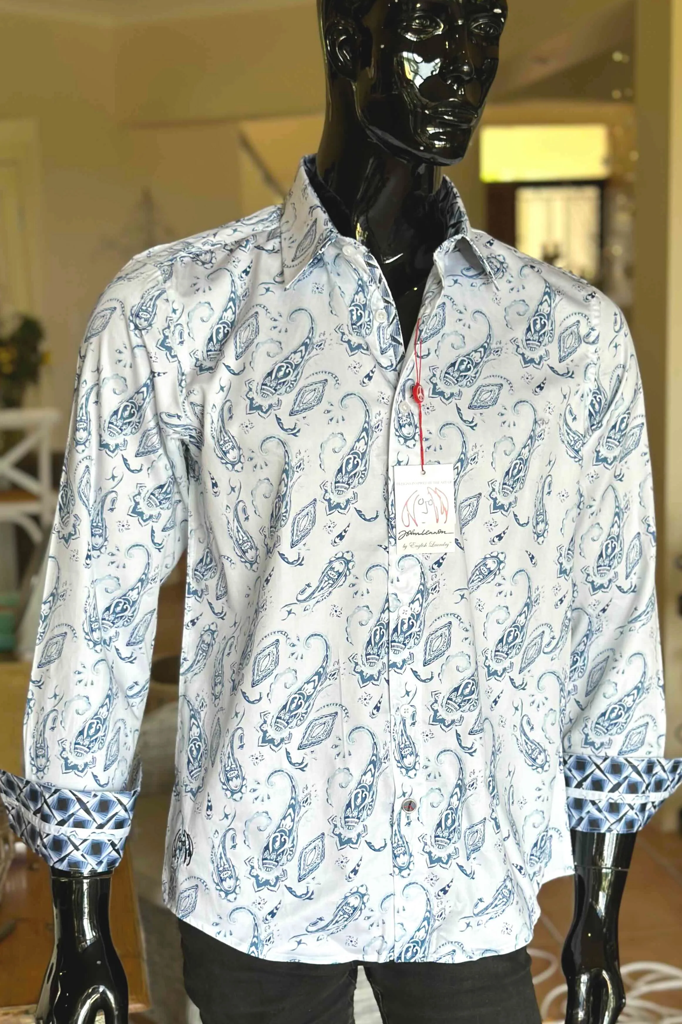 JOHN LENNON Mens Hampton Long Sleeve Shirt - White - Image 2