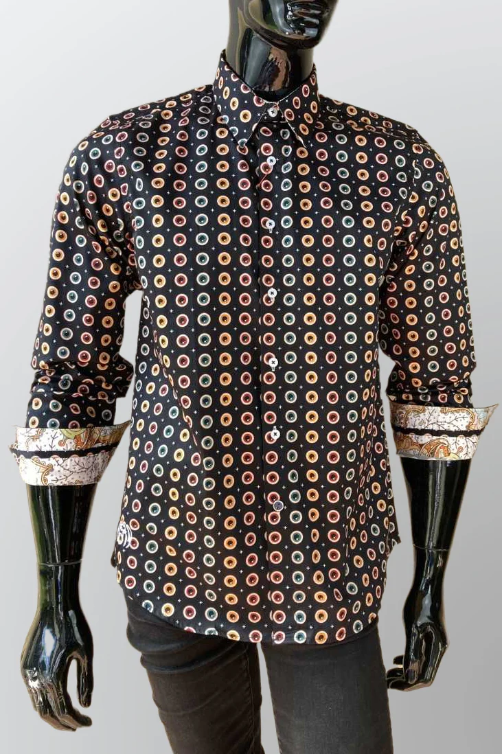 JOHN LENNON Mens Heaton Moor Long Sleeve Shirt - Black - Image 12