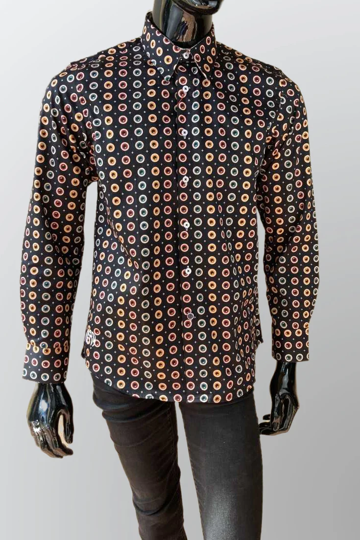 JOHN LENNON Mens Heaton Moor Long Sleeve Shirt - Black - Image 4