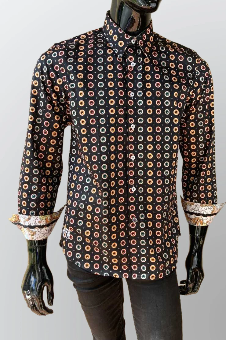 JOHN LENNON Mens Heaton Moor Long Sleeve Shirt - Black - Image 5