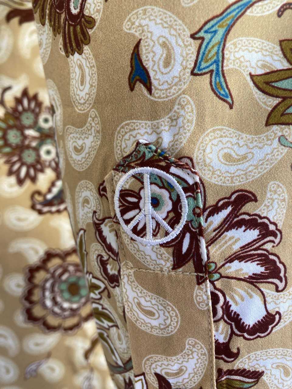 JOHN LENNON Mens Highcliffe Long Sleeve Shirt Latte Paisley - Image 14