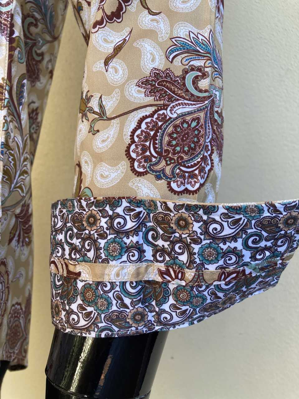 JOHN LENNON Mens Highcliffe Long Sleeve Shirt Latte Paisley - Image 16