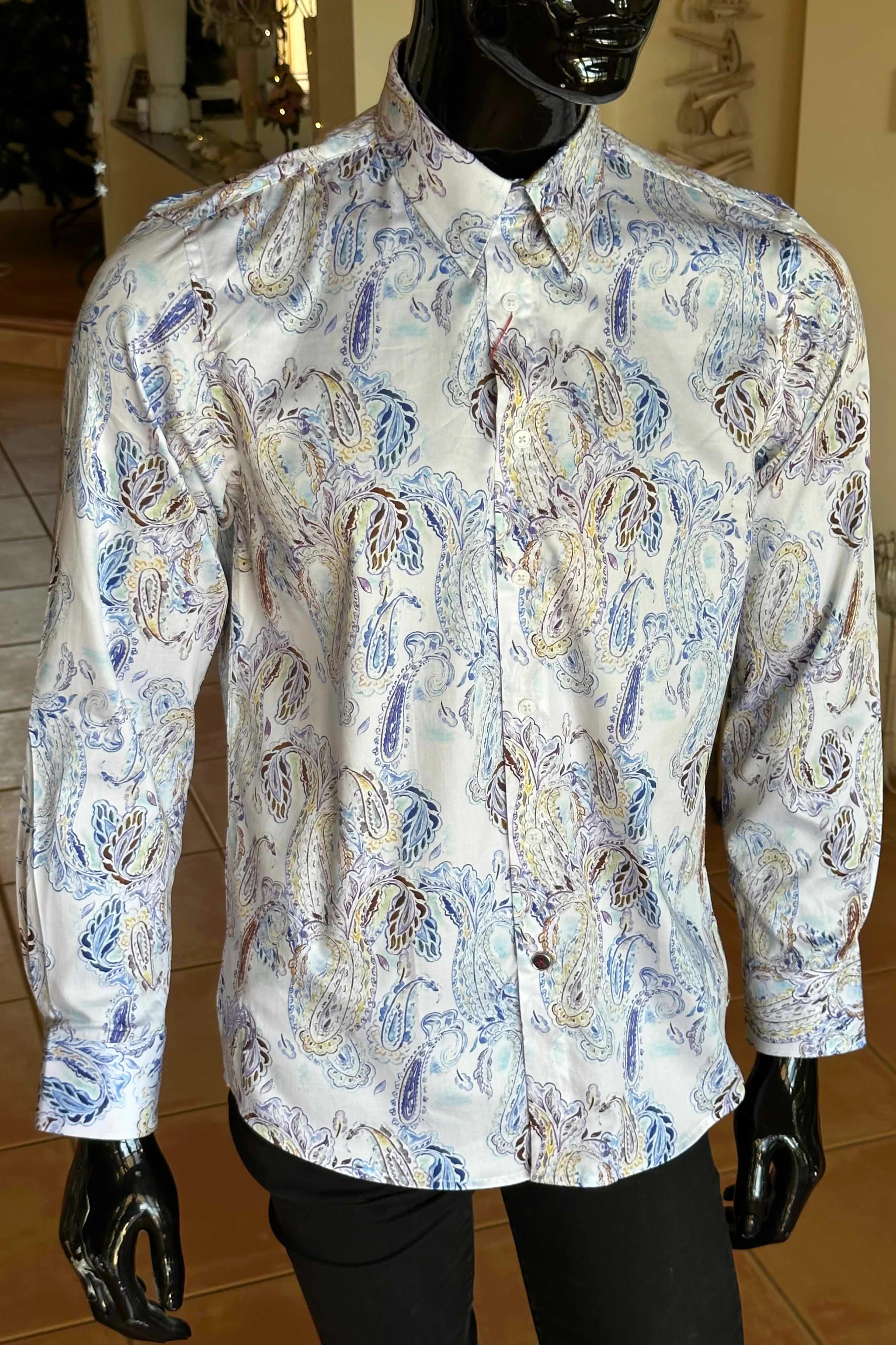JOHN LENNON Mens Huddersfield  Long Sleeve Shirt - Paisley - Image 10