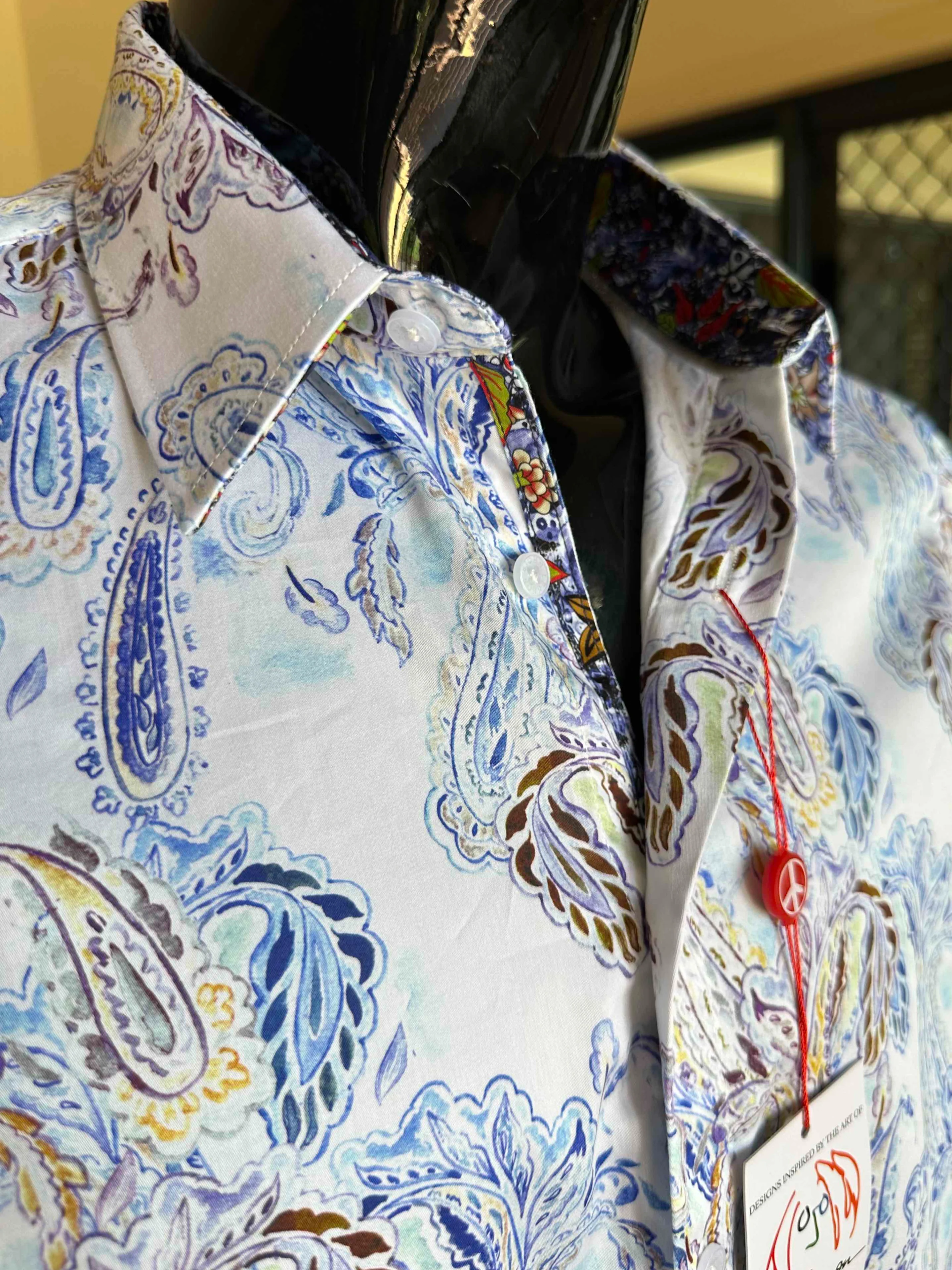 JOHN LENNON Mens Huddersfield  Long Sleeve Shirt - Paisley - Image 2
