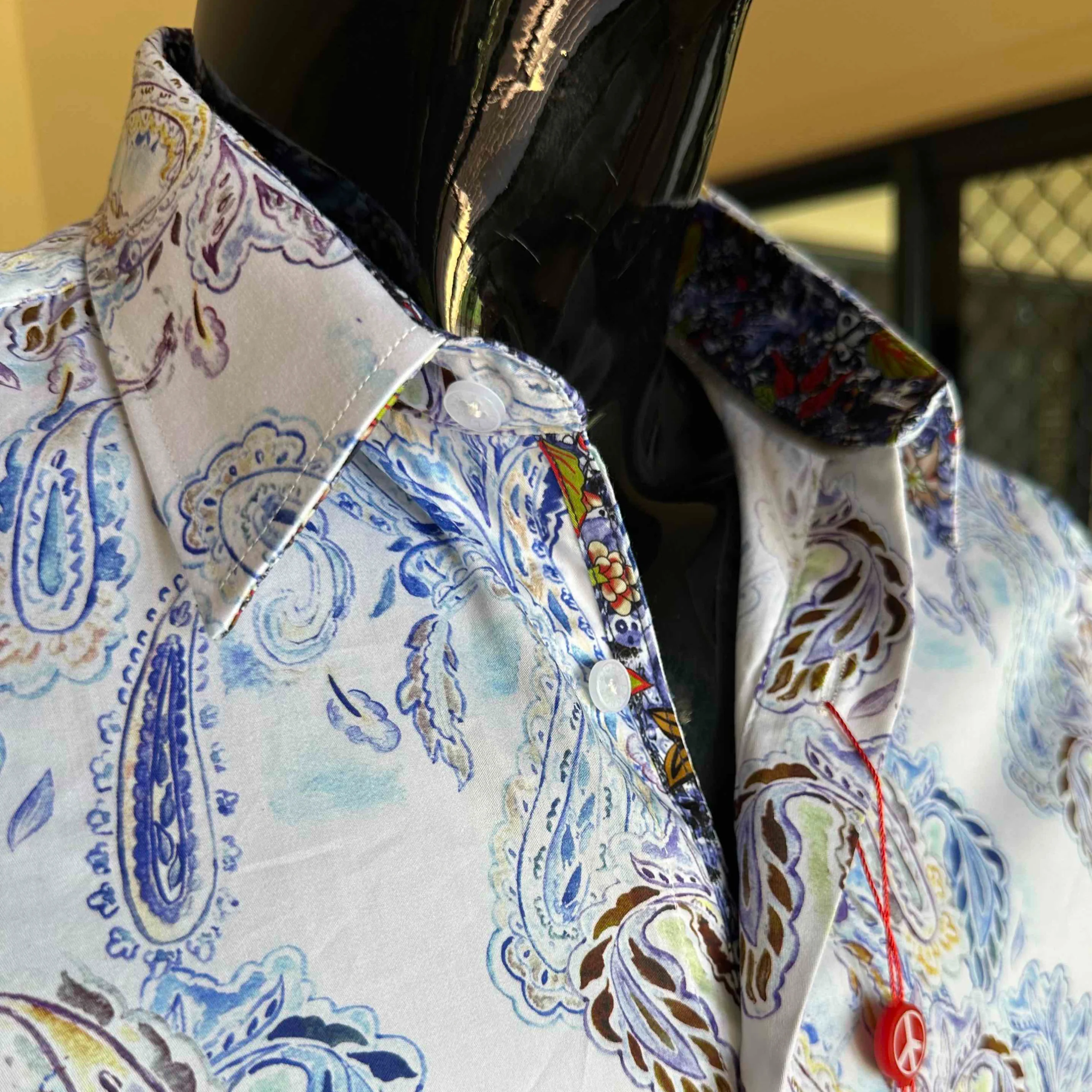 JOHN LENNON Mens Huddersfield  Long Sleeve Shirt - Paisley - Image 3
