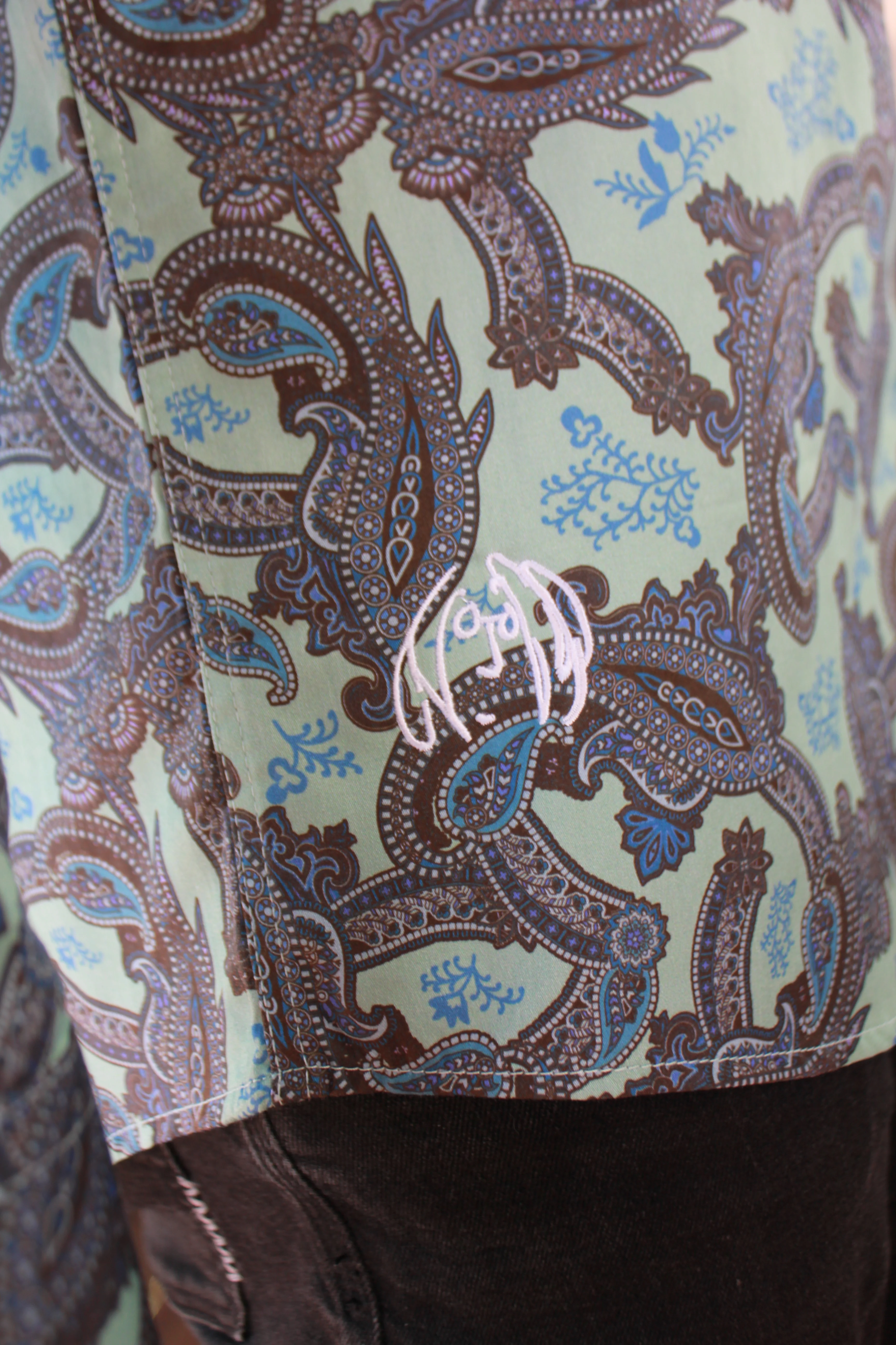 JOHN LENNON Mens Humber Long Sleeve Paisley Shirt Mint - Image 15