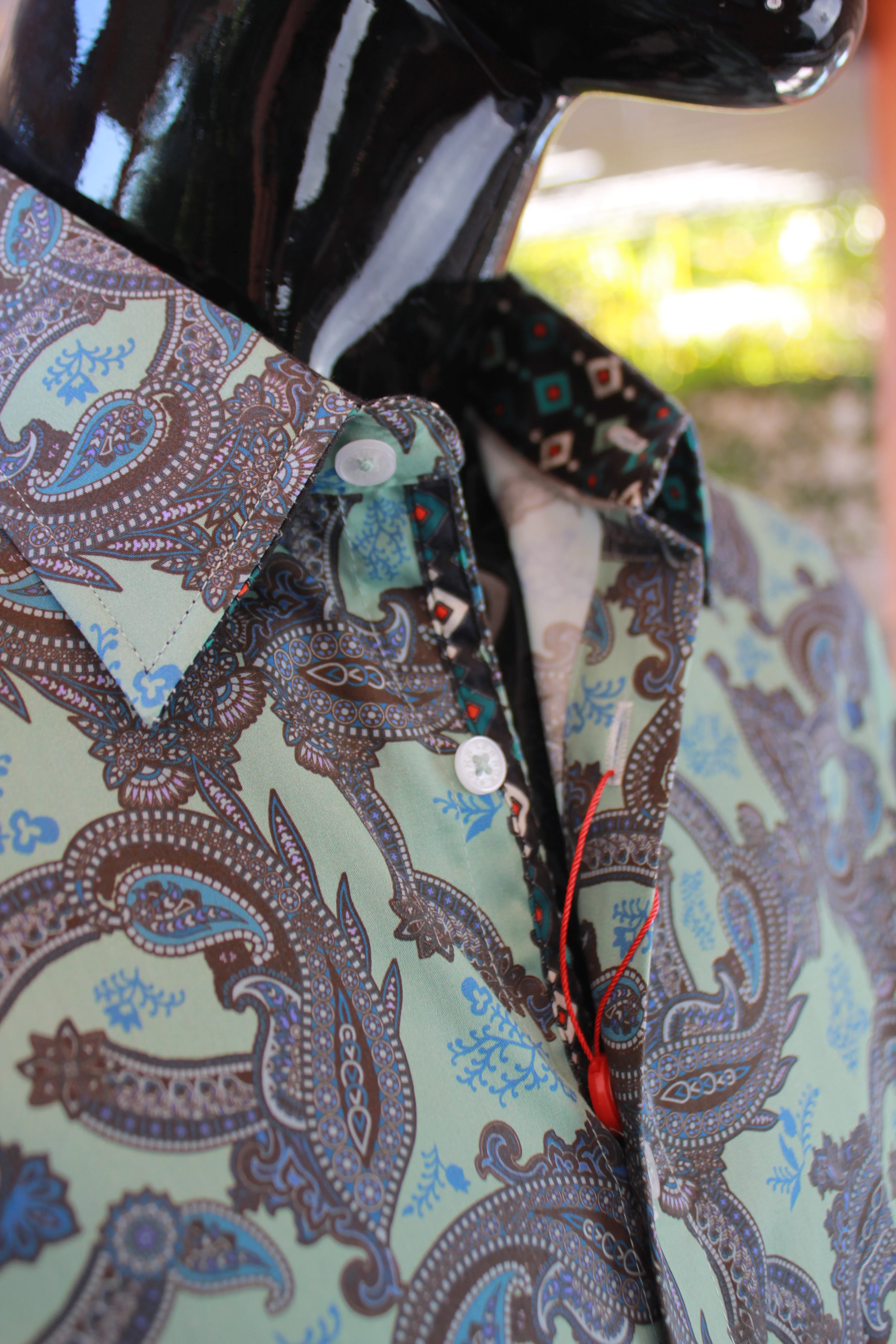 JOHN LENNON Mens Humber Long Sleeve Paisley Shirt Mint - Image 16