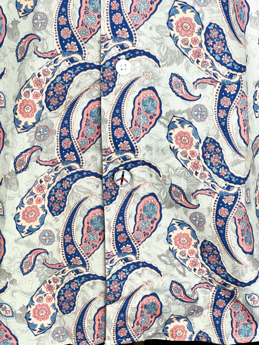 JOHN LENNON Mens Ipswich Paisley Shirt - Putty - Image 3