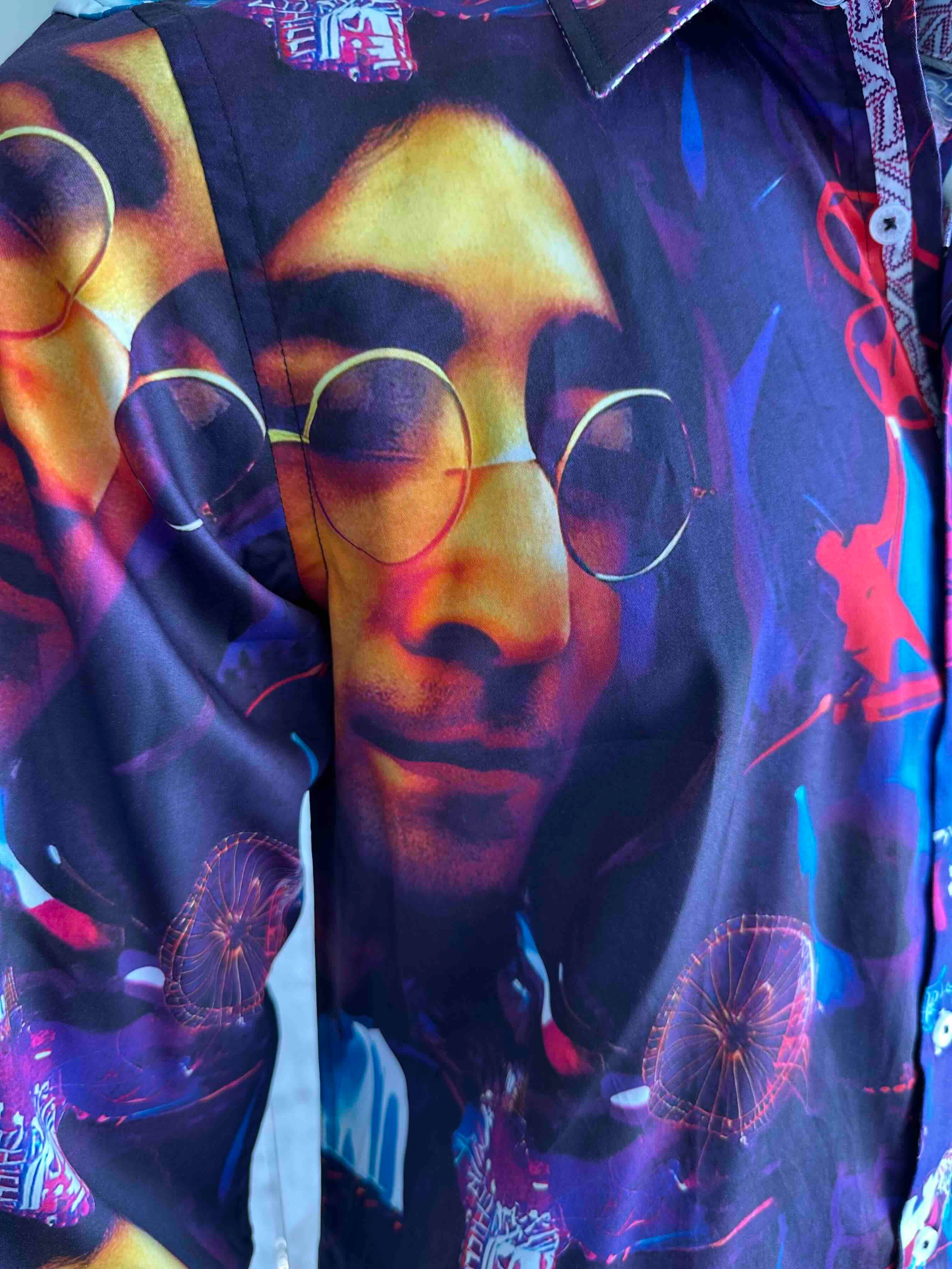 JOHN LENNON Mens John Long Sleeve Shirt in Multi - Image 4