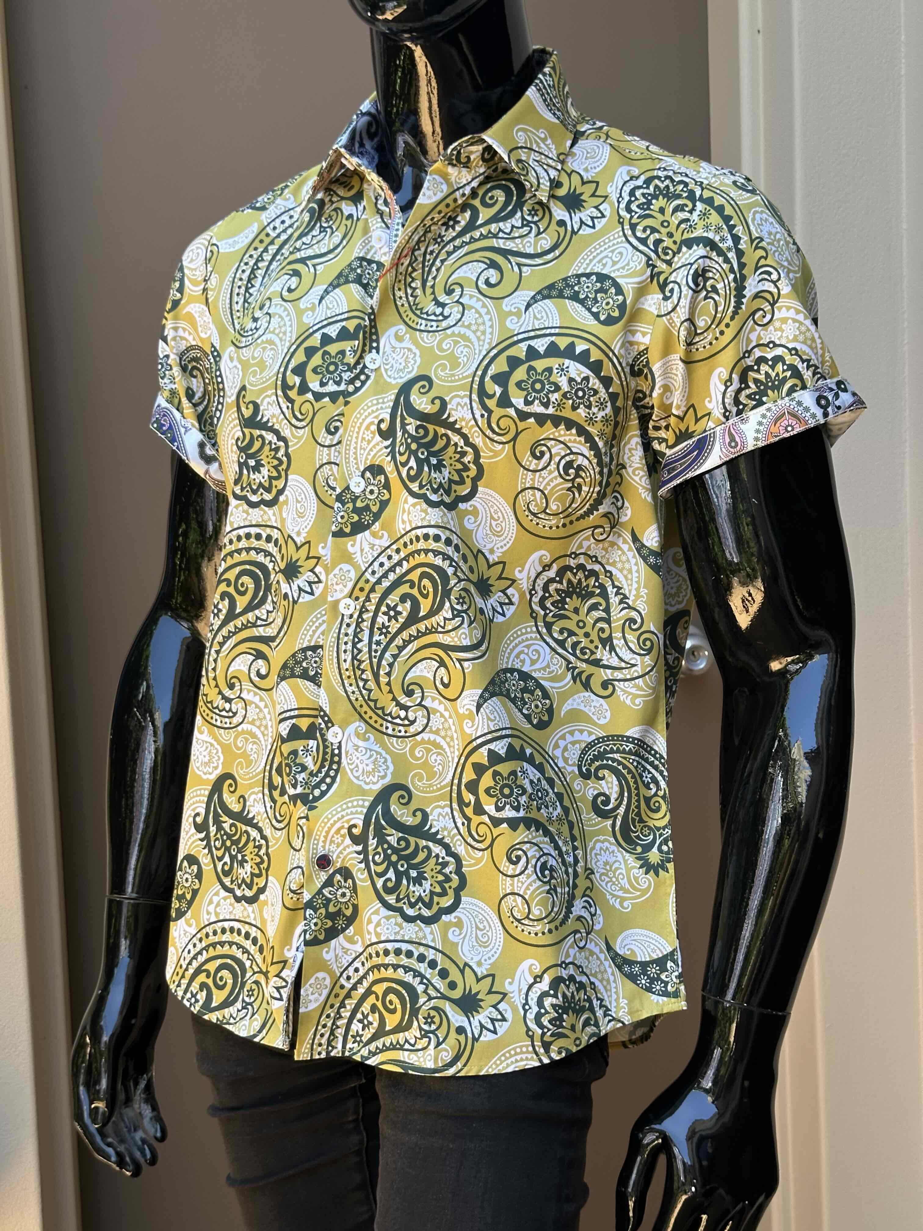 JOHN LENNON Mens King's Lynn Short Sleeve Shirt - Mustard - Image 10