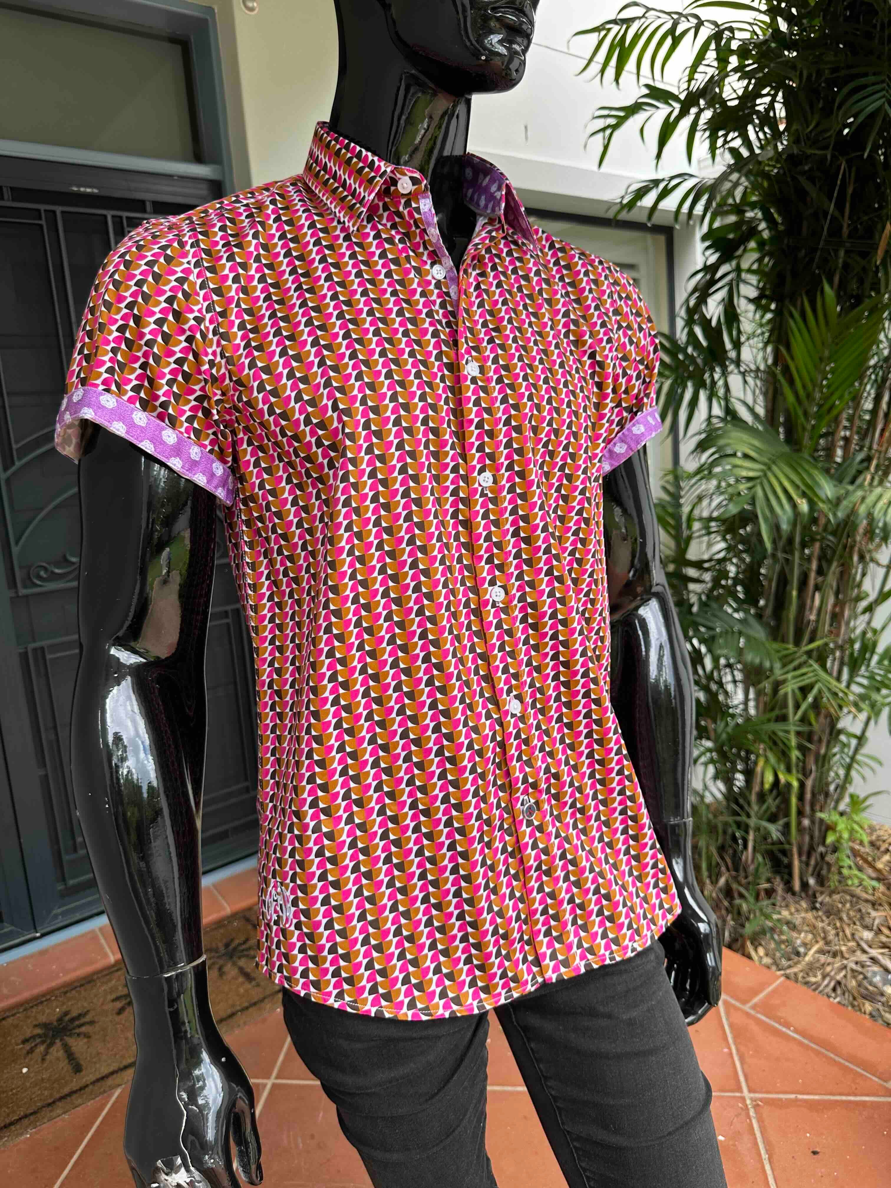 JOHN LENNON Mens Lancing Short Sleeve Shirt - Fuchsia - Image 4