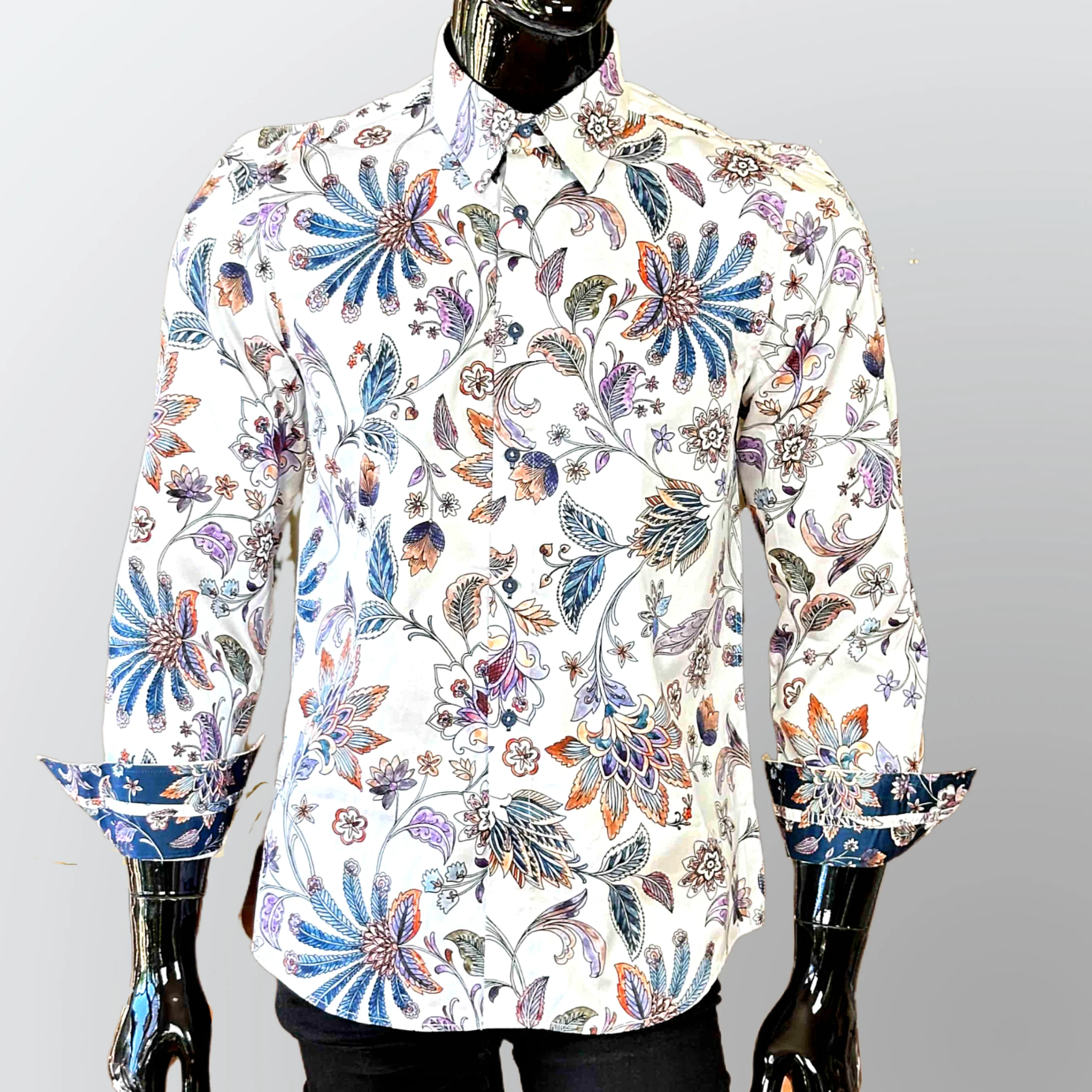 JOHN LENNON Mens Leeds Paisley Shirt - White - Image 12