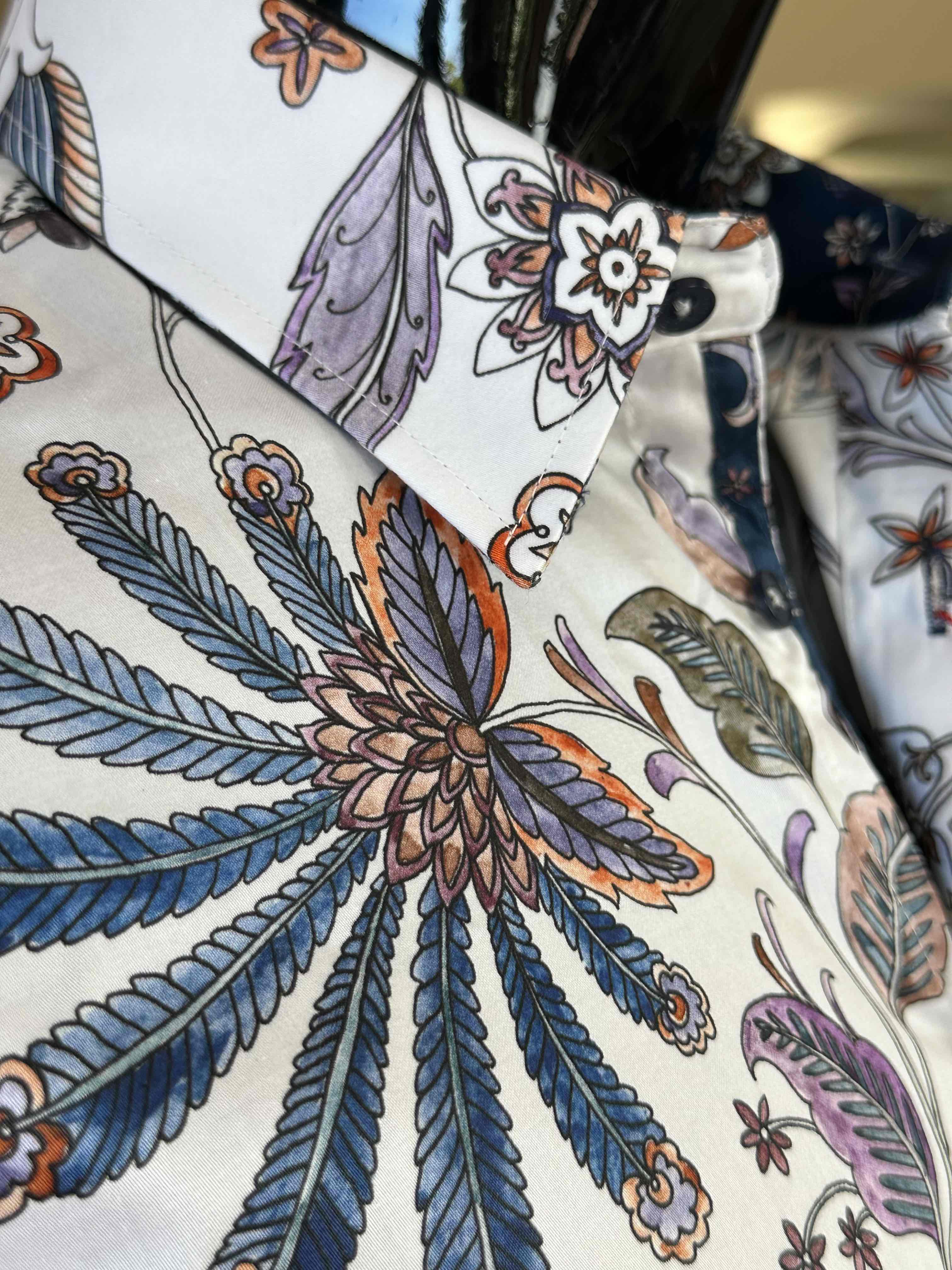 JOHN LENNON Mens Leeds Paisley Shirt - White - Image 3
