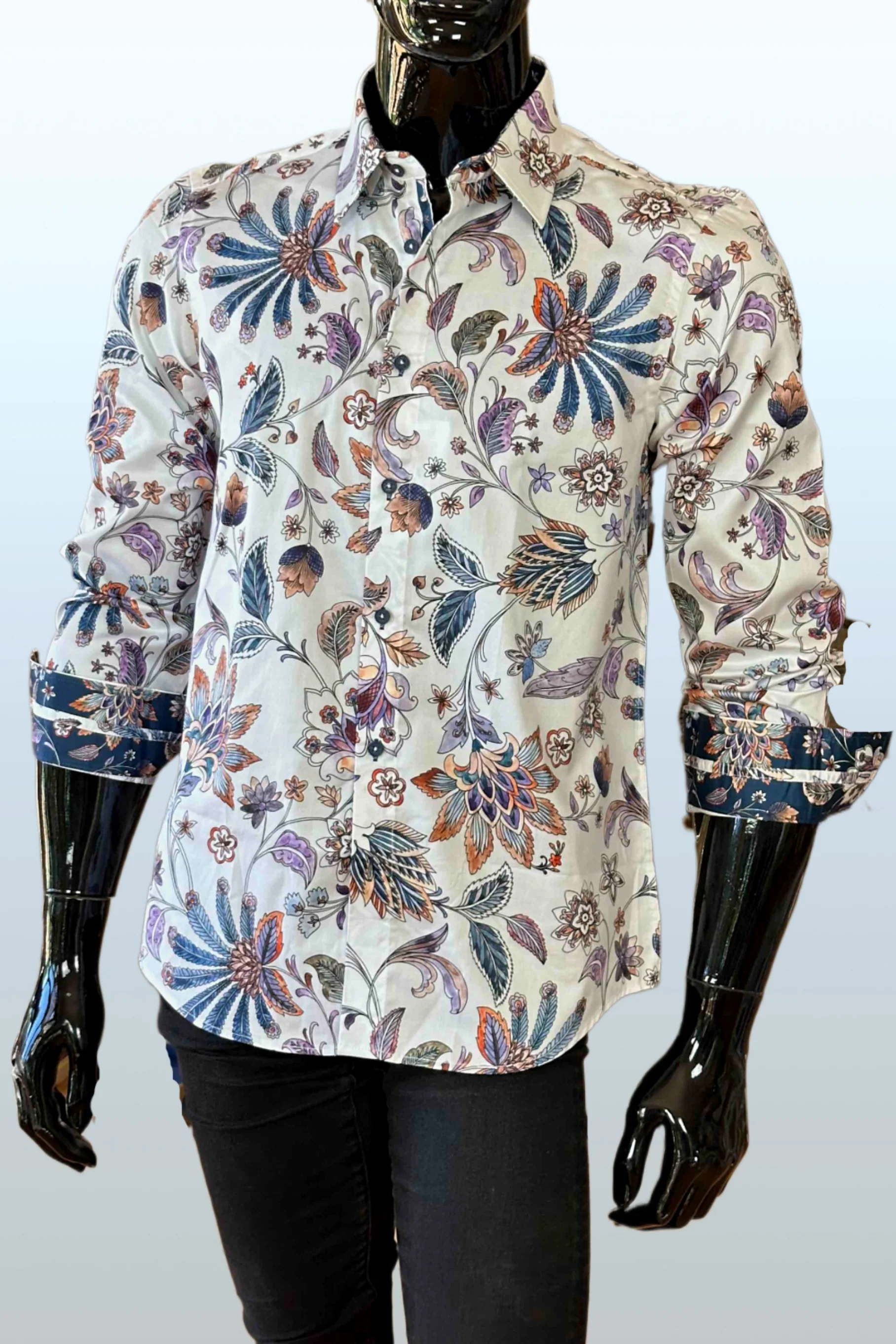 JOHN LENNON Mens Leeds Paisley Shirt - White - Image 4