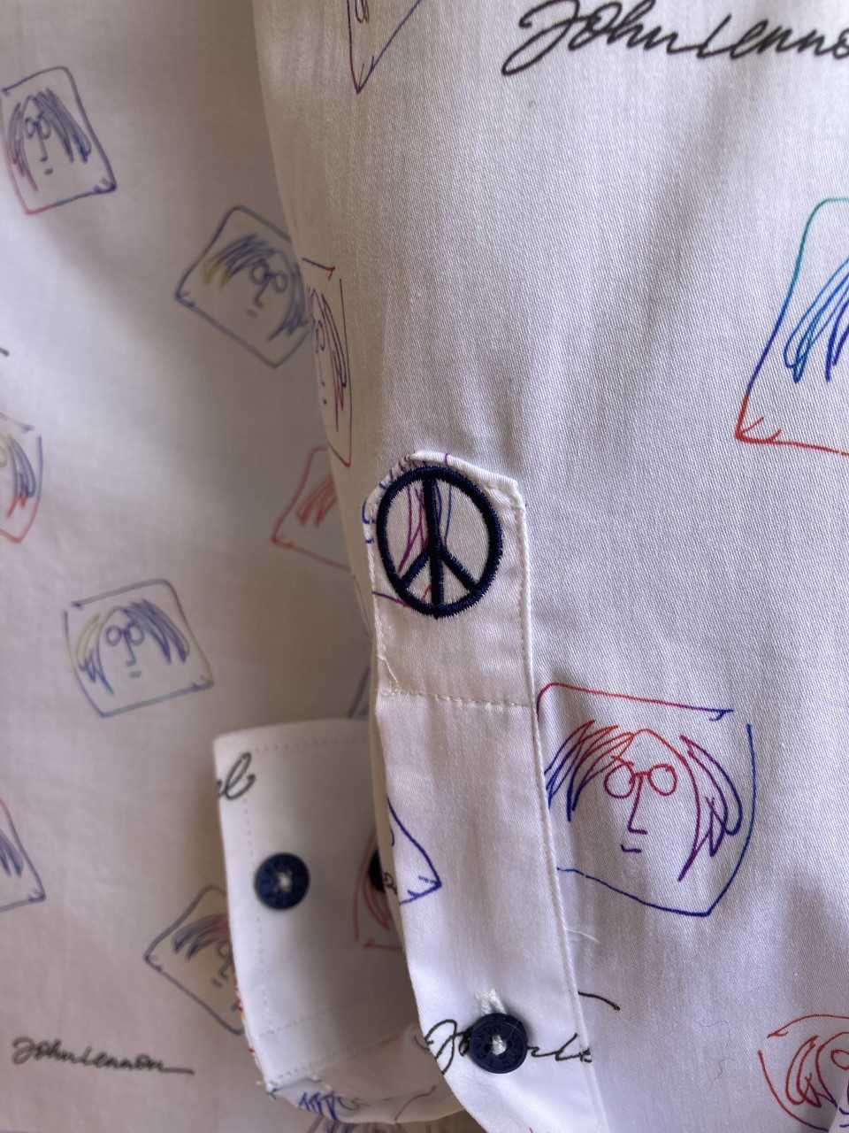 JOHN LENNON Mens Lennon Long Sleeve Shirt - White - Image 5