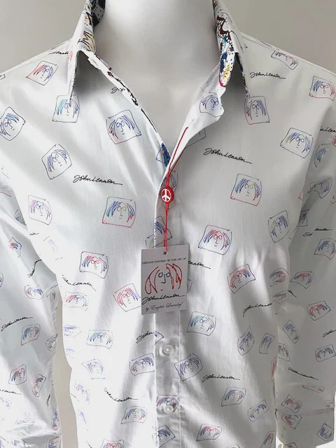 JOHN LENNON Mens Lennon Long Sleeve Shirt - White - Image 8