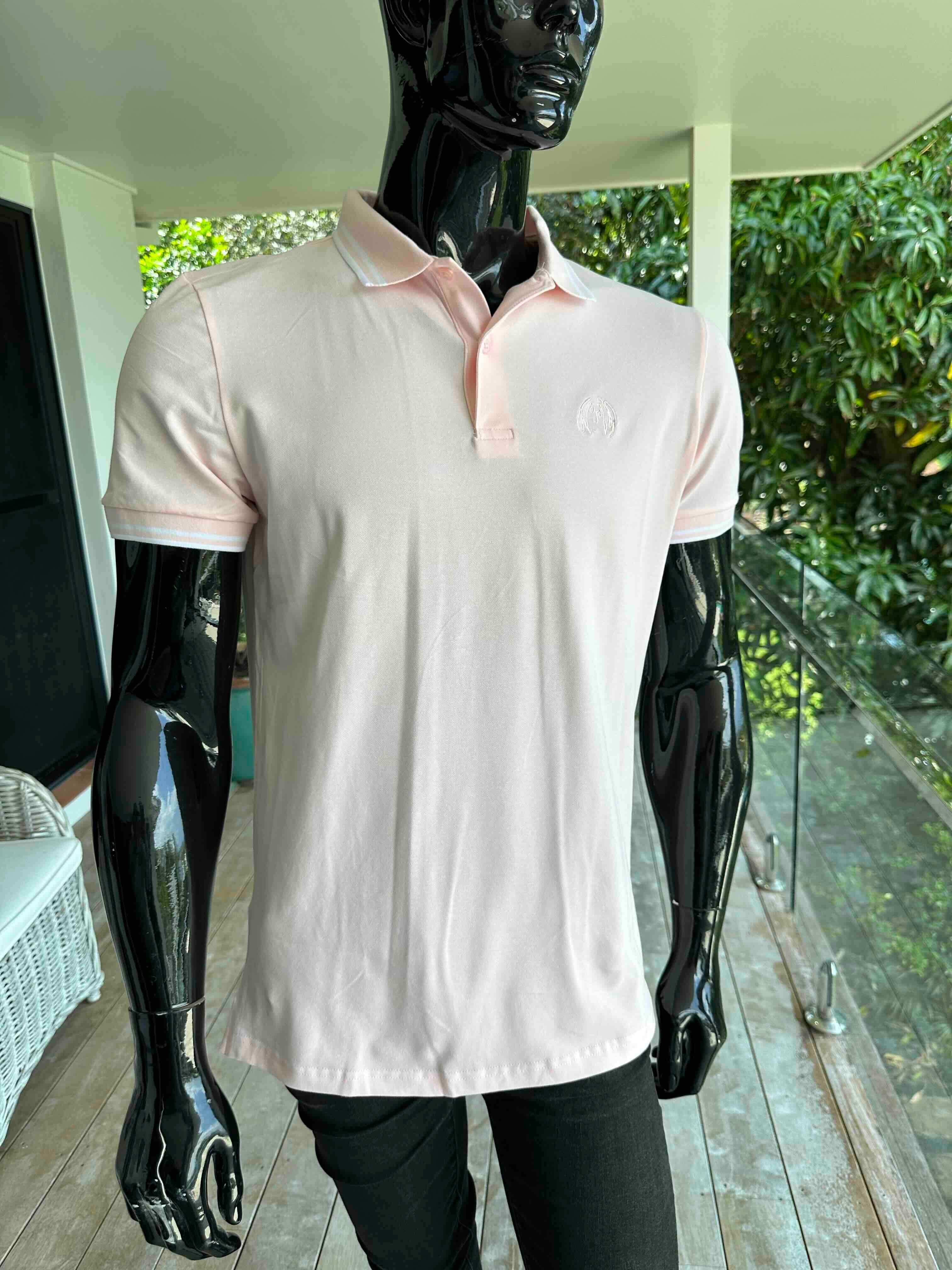 JOHN LENNON Mens Liam Polo Shirt in Pink - Image 2