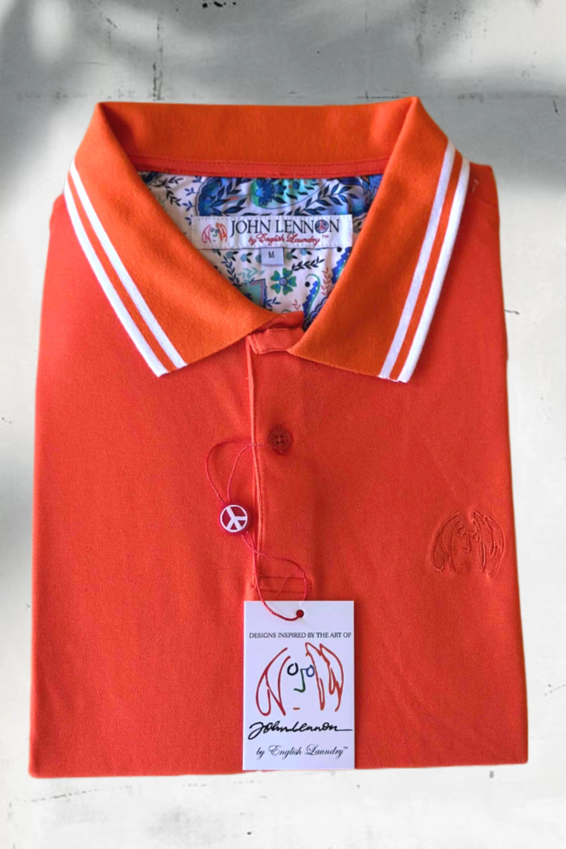 JOHN LENNON Mens Liam Polo Shirt - Orange - Image 4