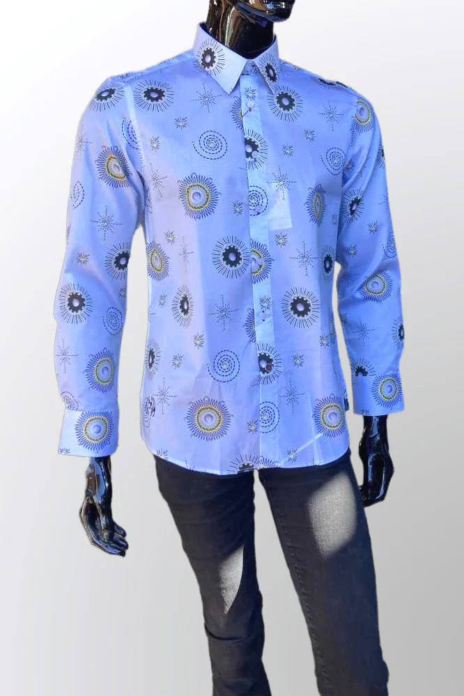 JOHN LENNON Mens Lindisfarne Shirt - Sky Blue - Image 11