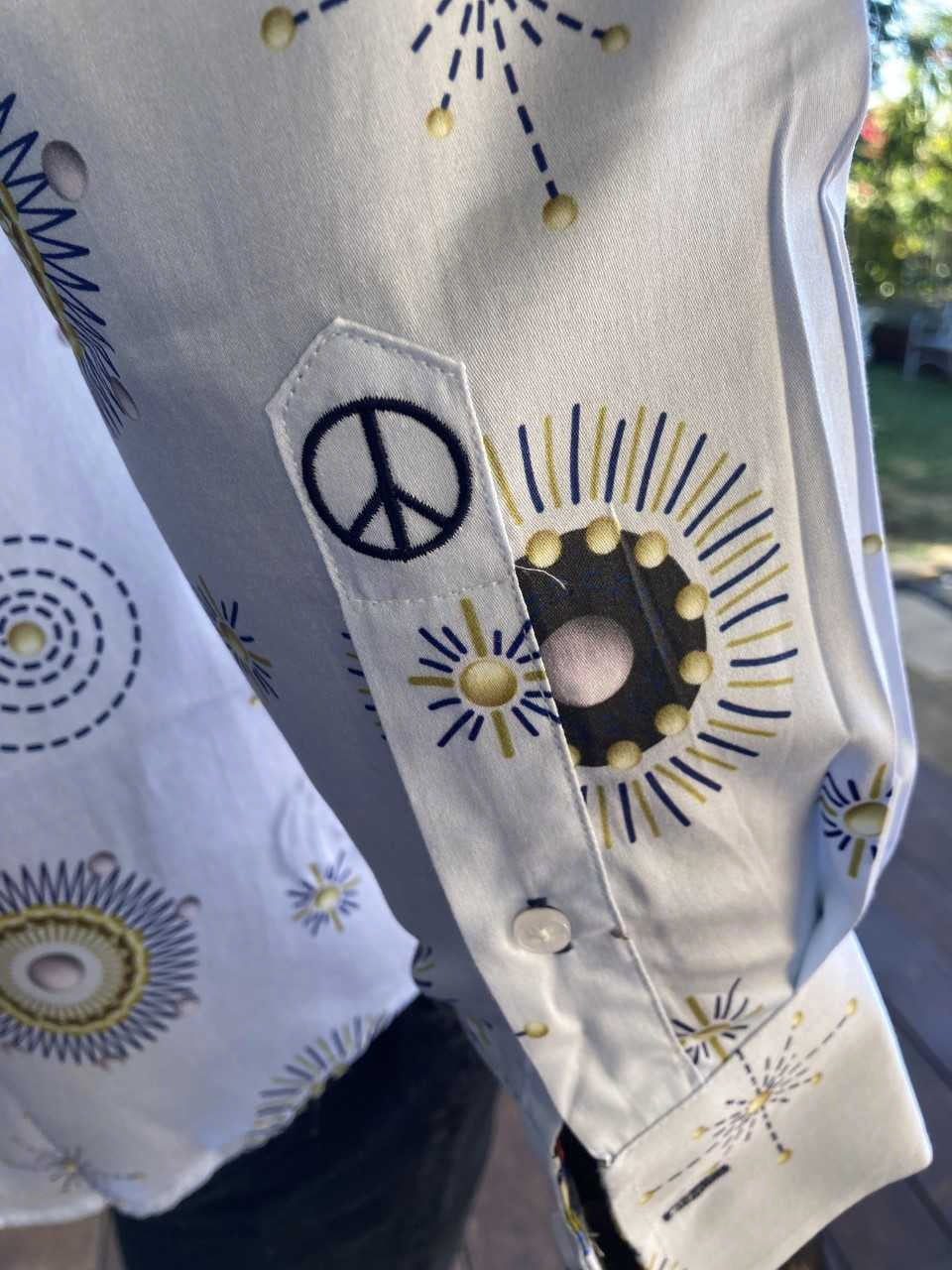 JOHN LENNON Mens Lindisfarne Shirt - Sky Blue - Image 2