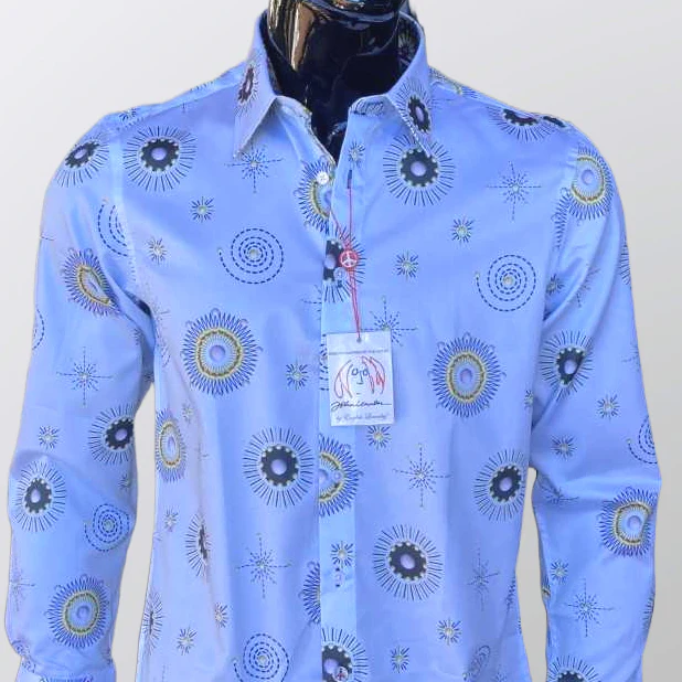 JOHN LENNON Mens Lindisfarne Shirt - Sky Blue - Image 6