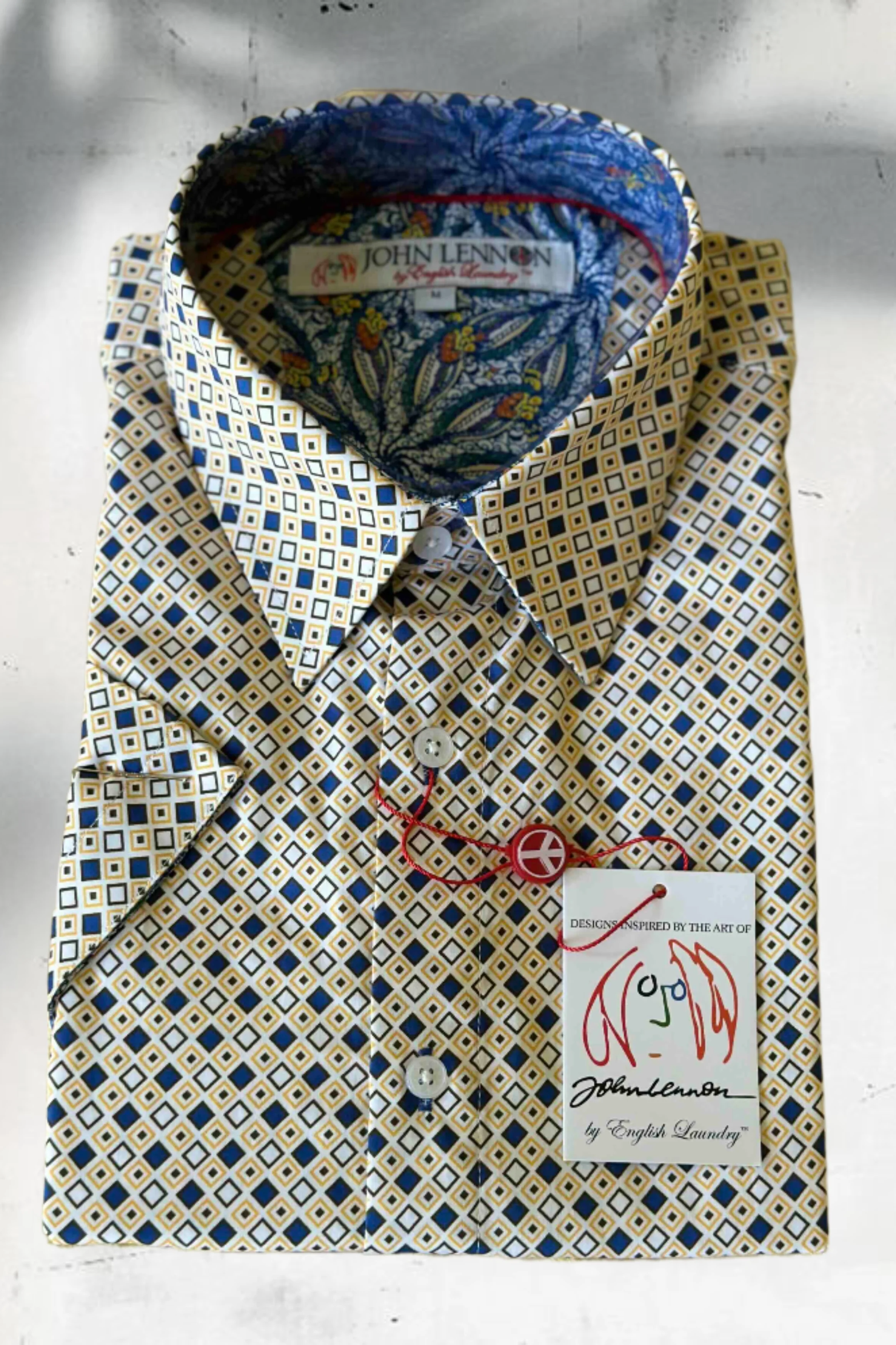 JOHN LENNON Mens Lye Short Sleeve Shirt - Ecru - Image 6