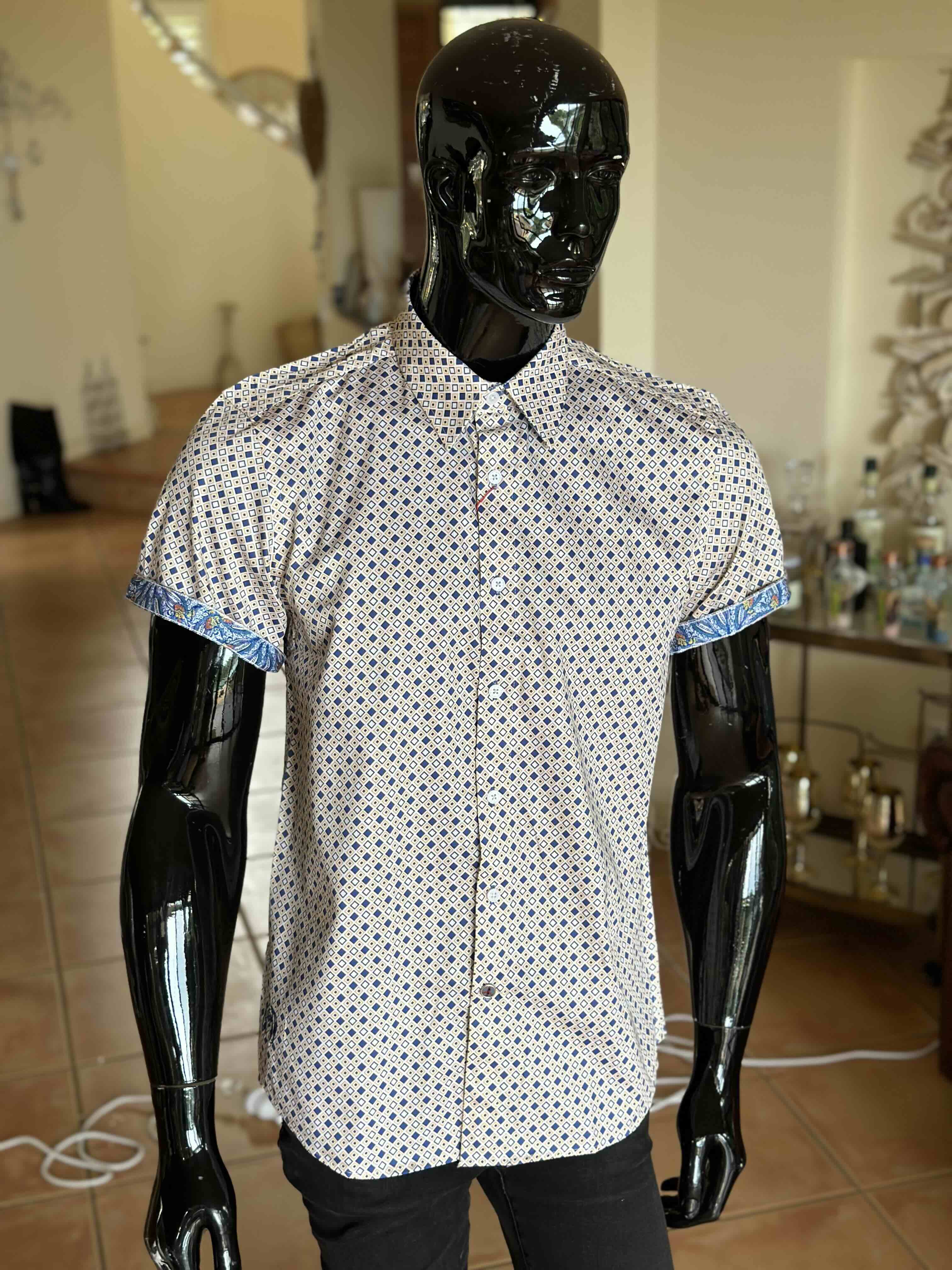 JOHN LENNON Mens Lye Short Sleeve Shirt - Ecru - Image 8