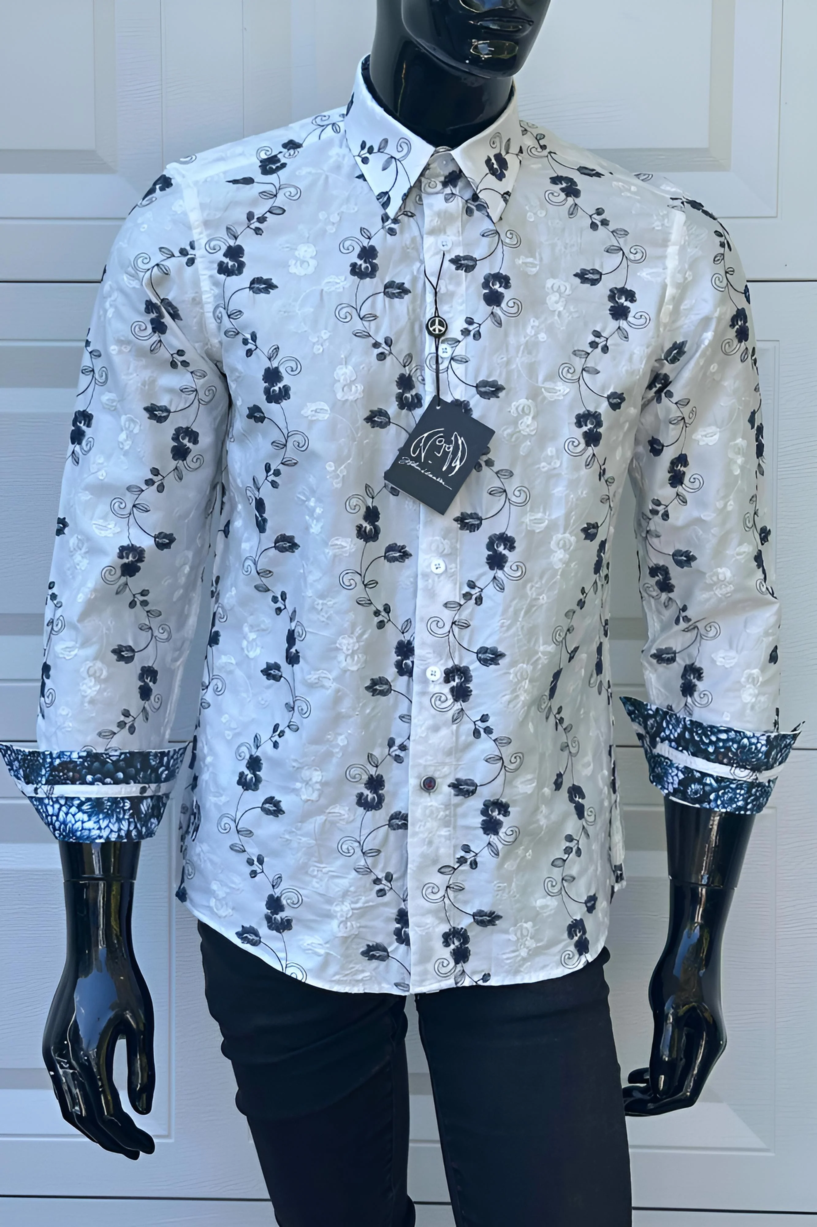 JOHN LENNON Mens Merry Hill Long Sleeve Shirt in White