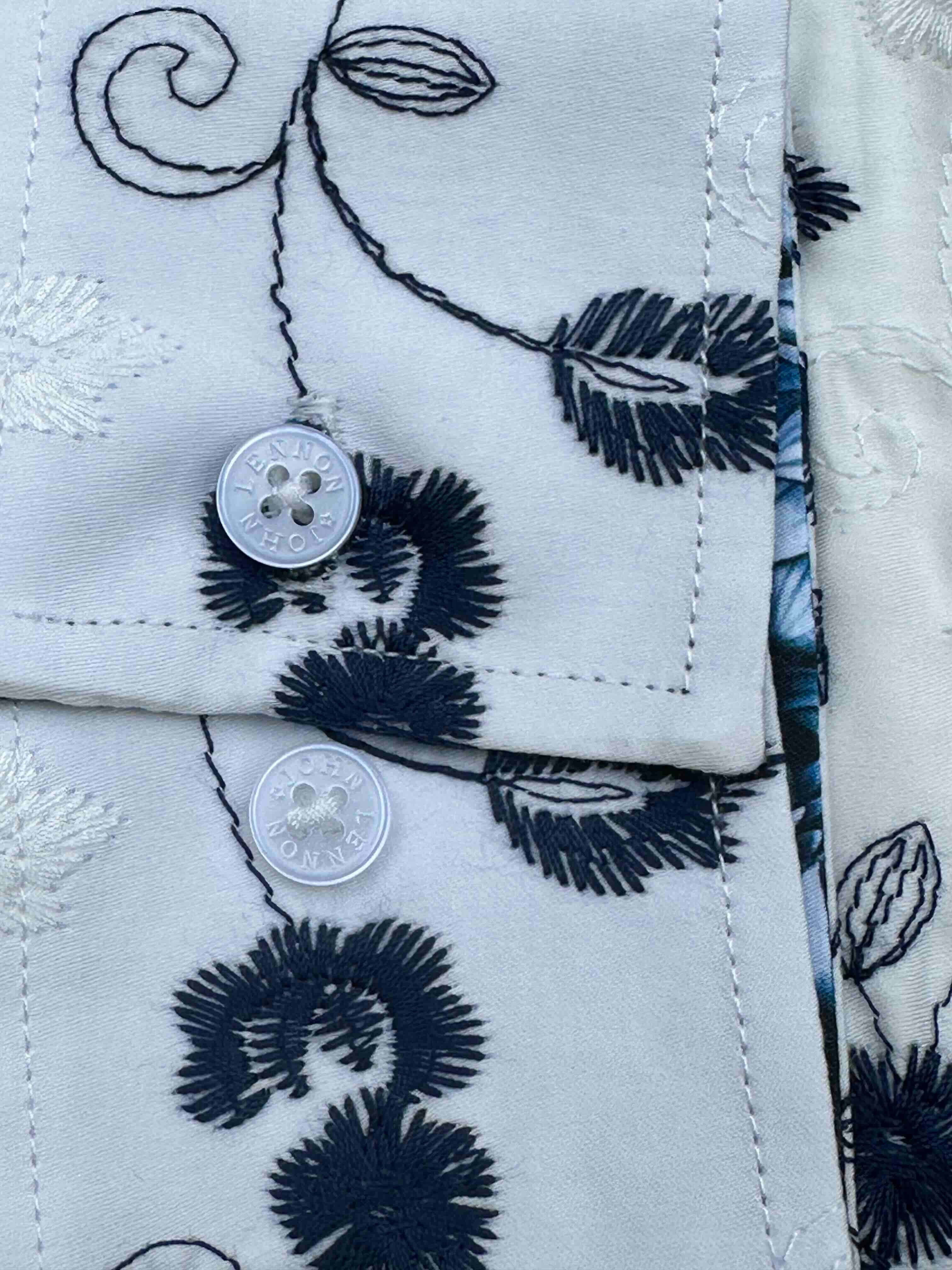 JOHN LENNON Mens Merry Hill Long Sleeve Shirt in White - Image 4