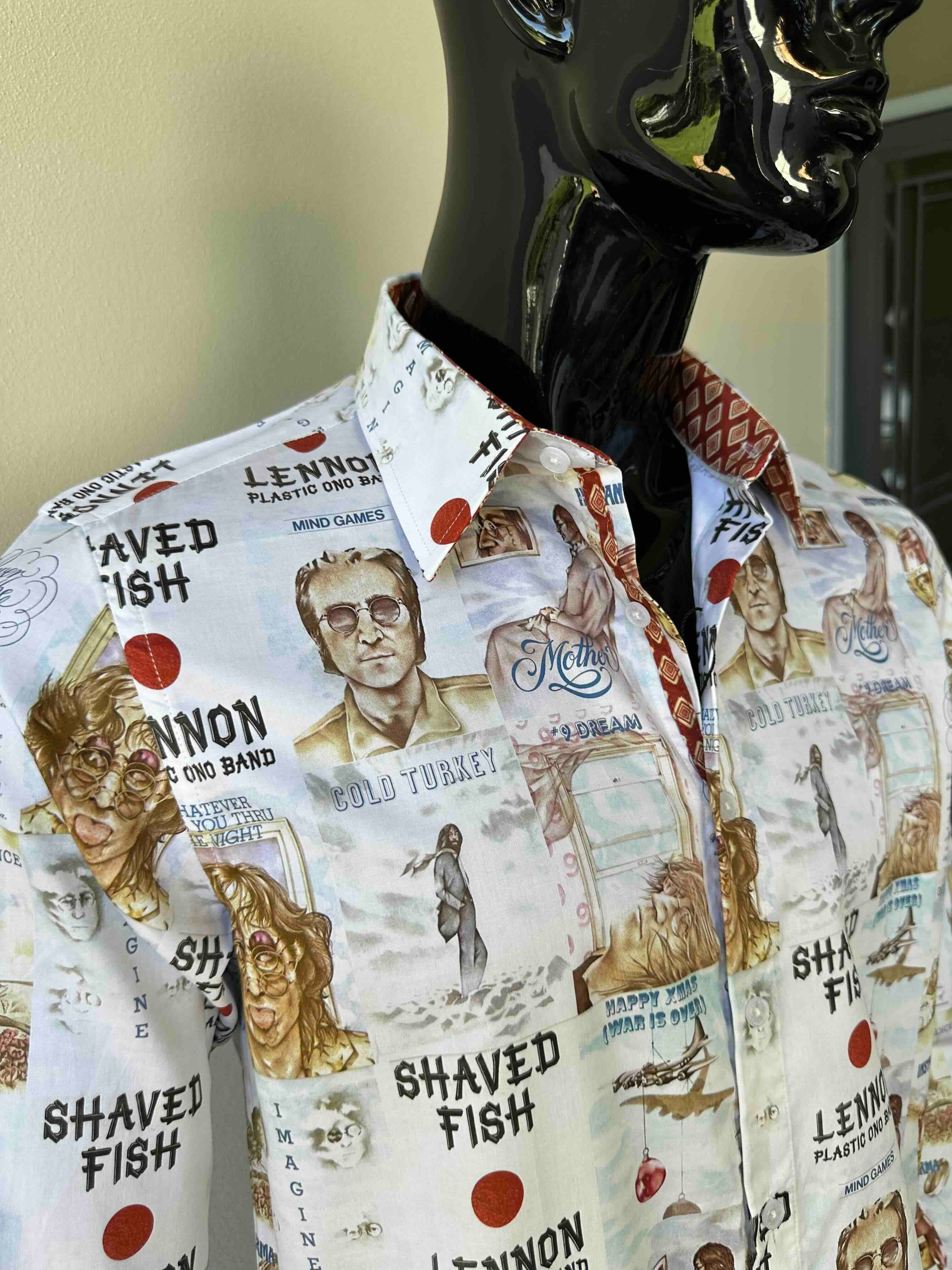 JOHN LENNON Mens Mind Games Long Sleeve Shirt in Putty - Image 15