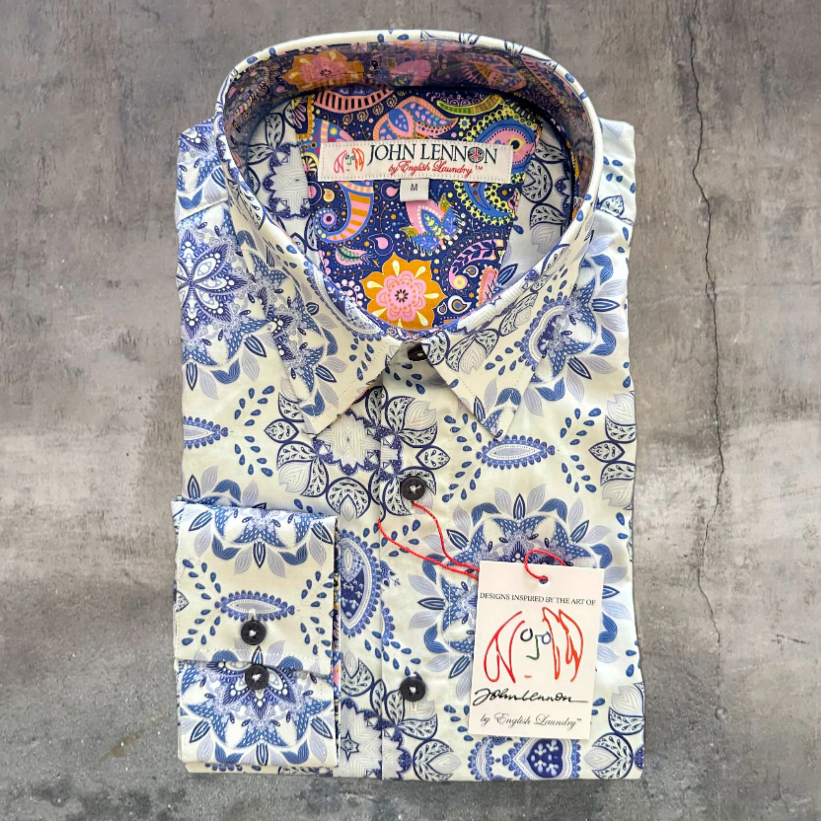 JOHN LENNON Mens Mistley Long Sleeve Shirt - White - Image 12
