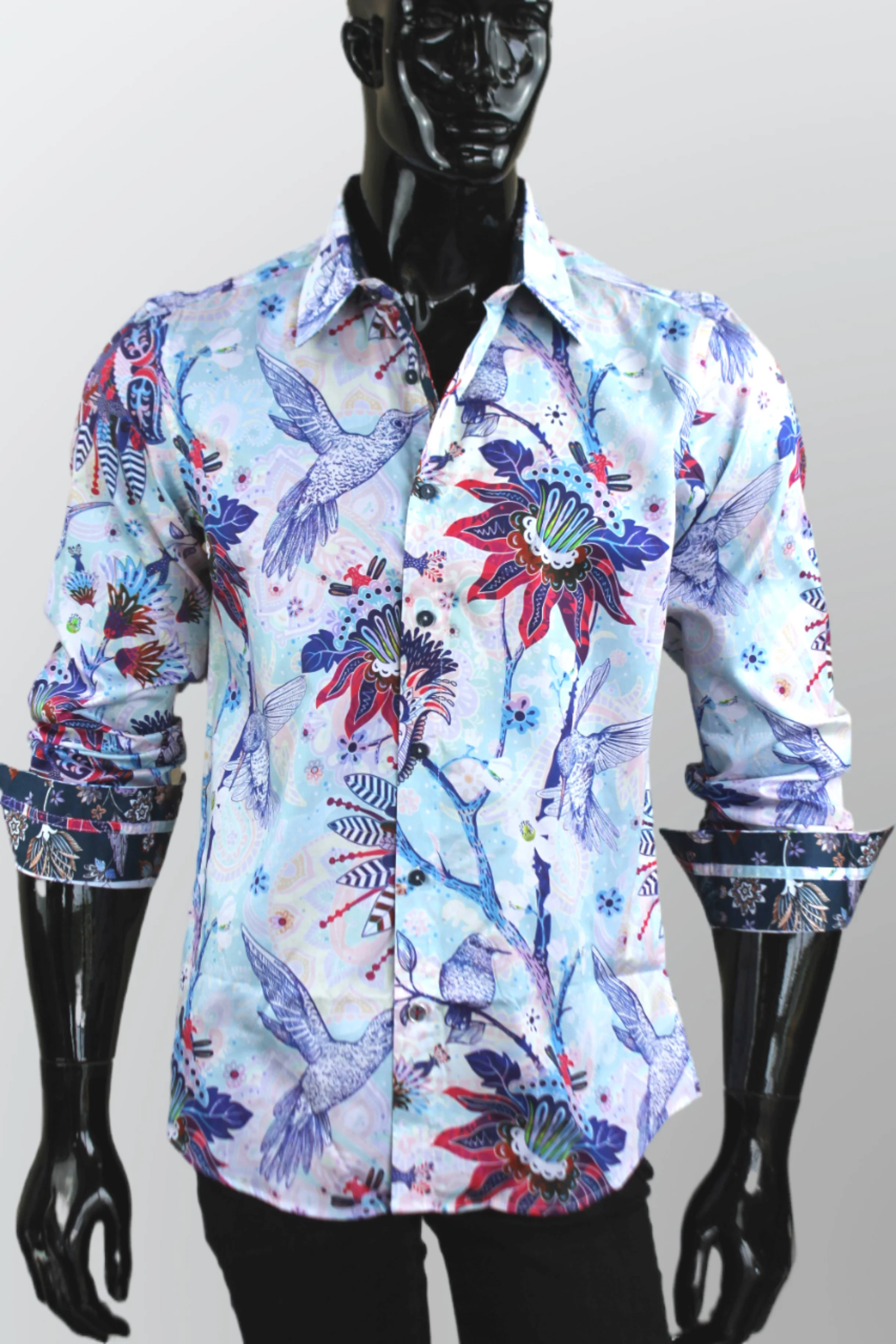 JOHN LENNON Mens Mountfield Long Sleeve Shirt Aqua - Image 5