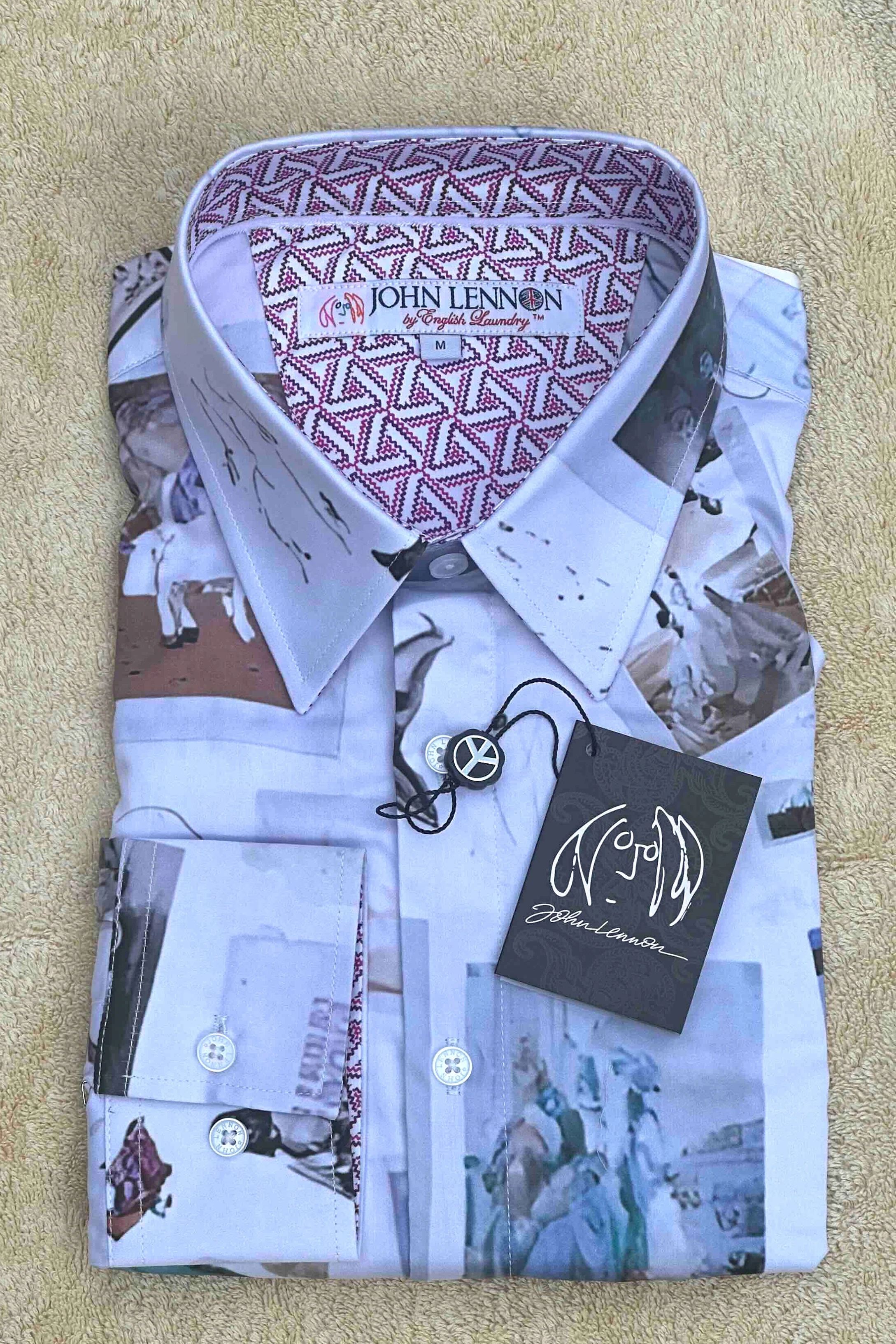 JOHN LENNON Mens Newark Long Sleeve Shirt in White - Image 3