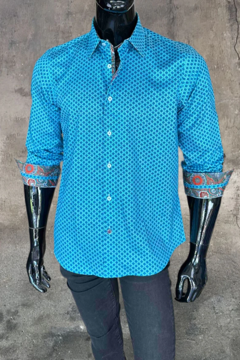 JOHN LENNON Mens Newhaven Shirt - Turquoise
