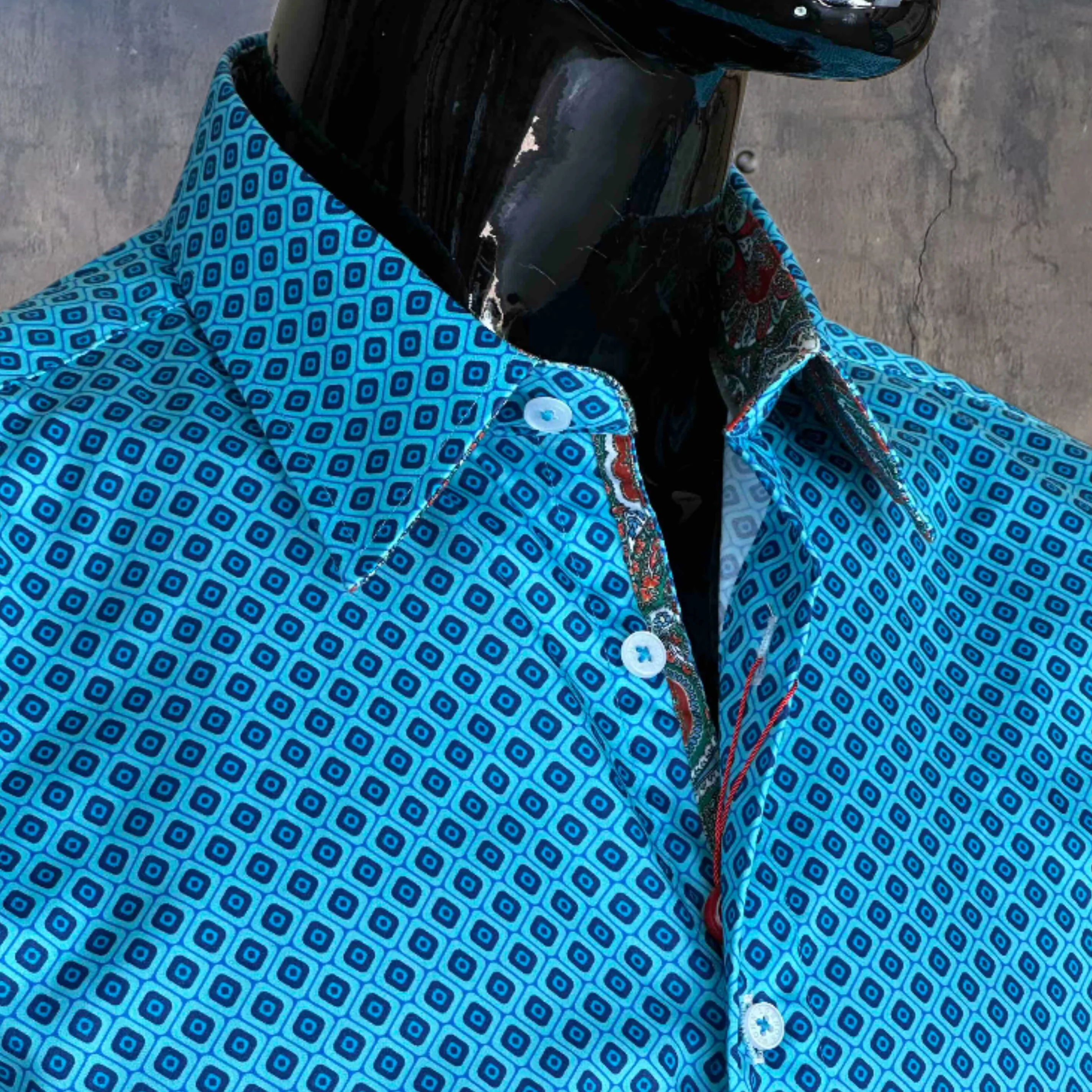 JOHN LENNON Mens Newhaven Shirt - Turquoise - Image 3